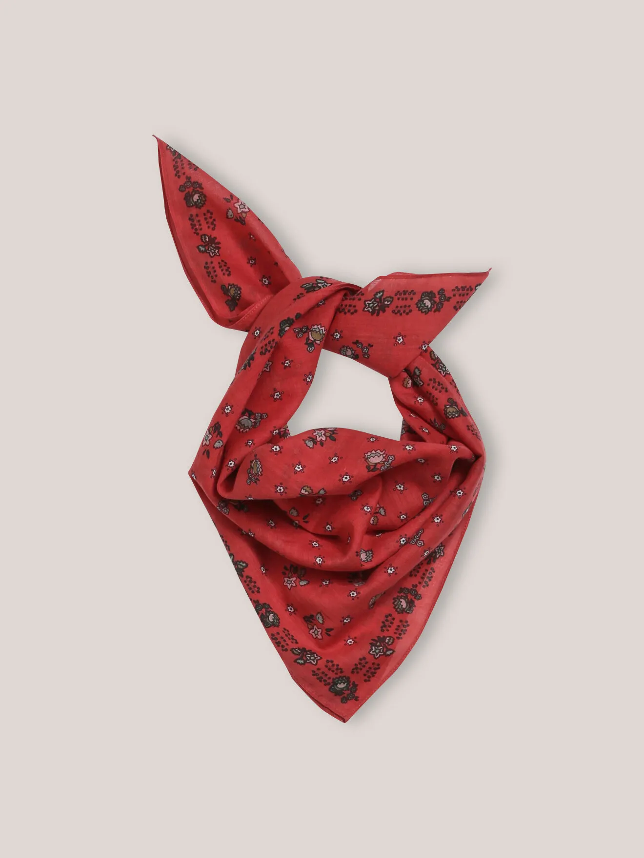 Foulard fleurs en coton biologique Rose