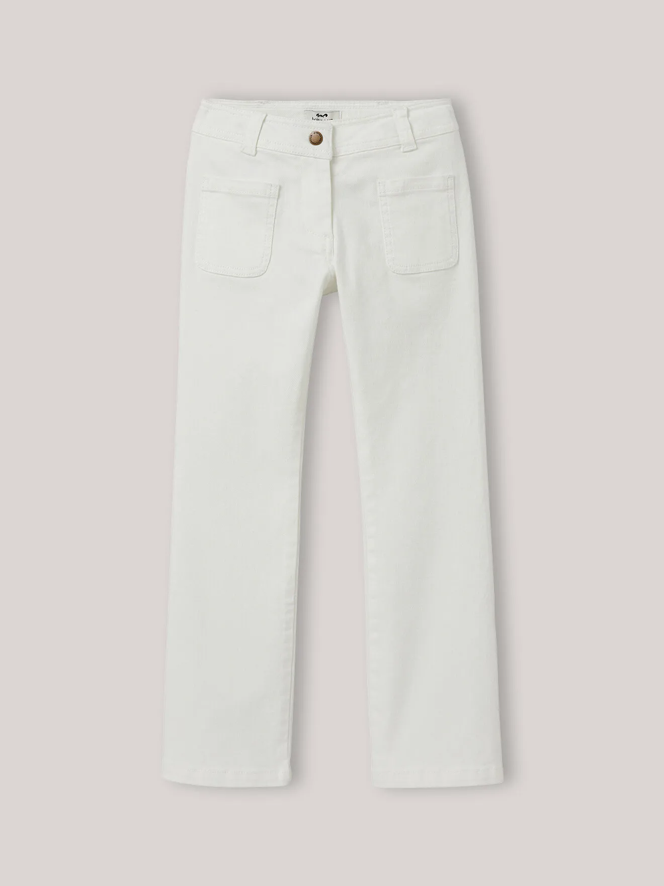 Pantalon flare en twill Blanc