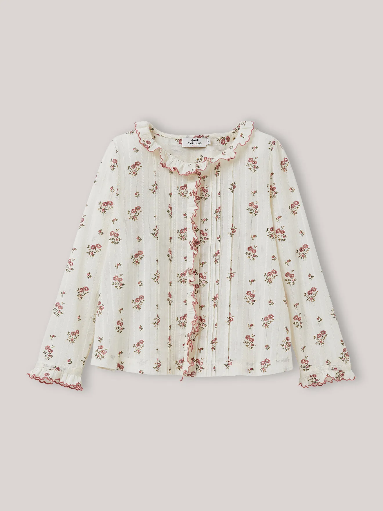 Chemise en coton texturé - imprimé bianca Blanc