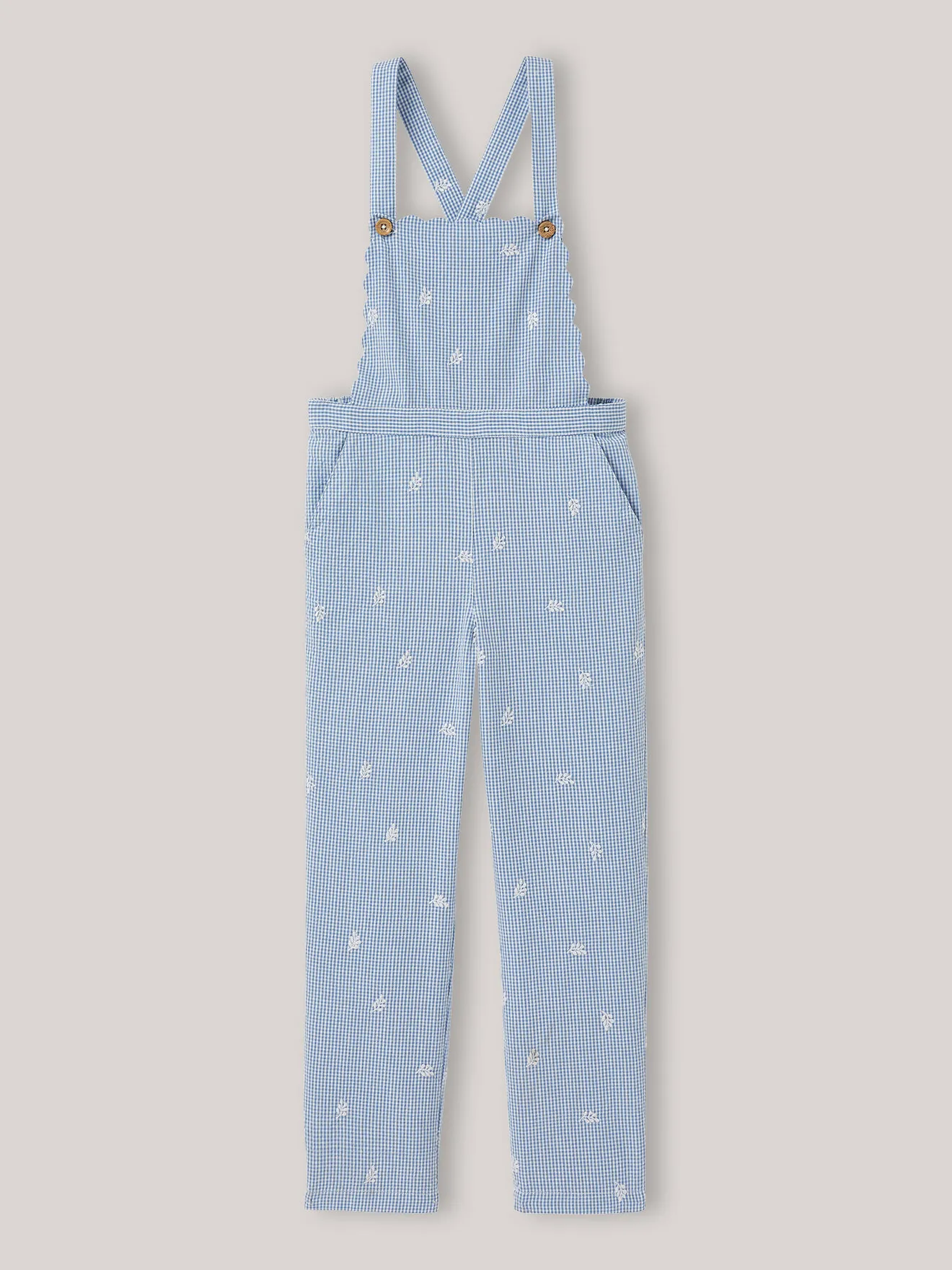 Salopette - vichy brodé Bleu
