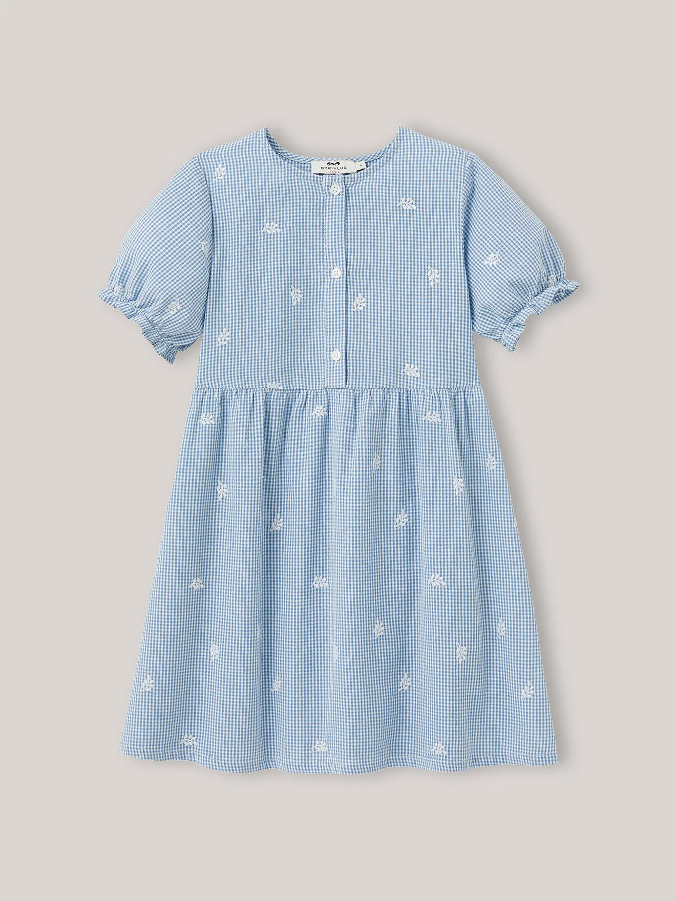 Robe - vichy brodé Bleu