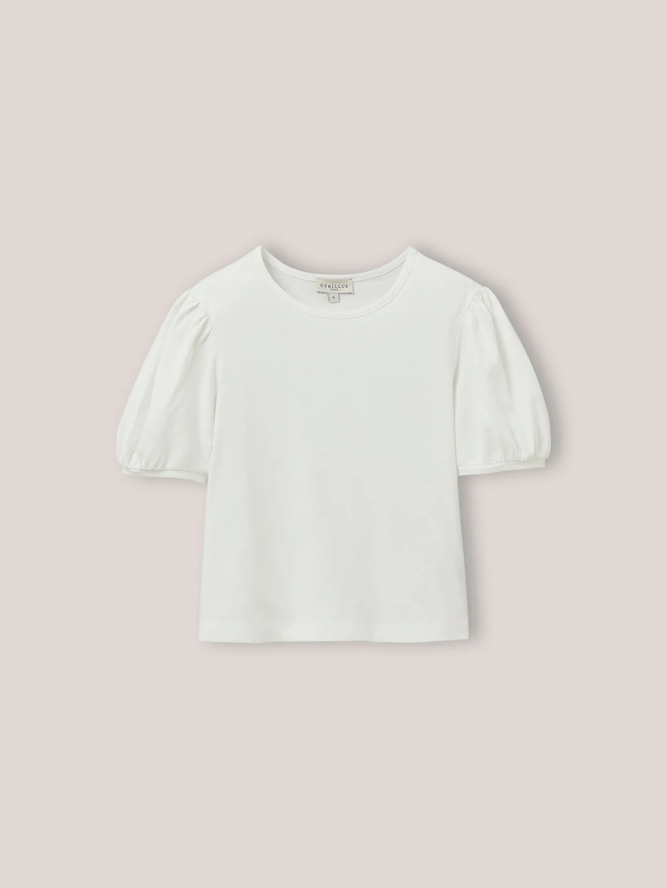 T-shirt manches ballon en coton biologique Blanc