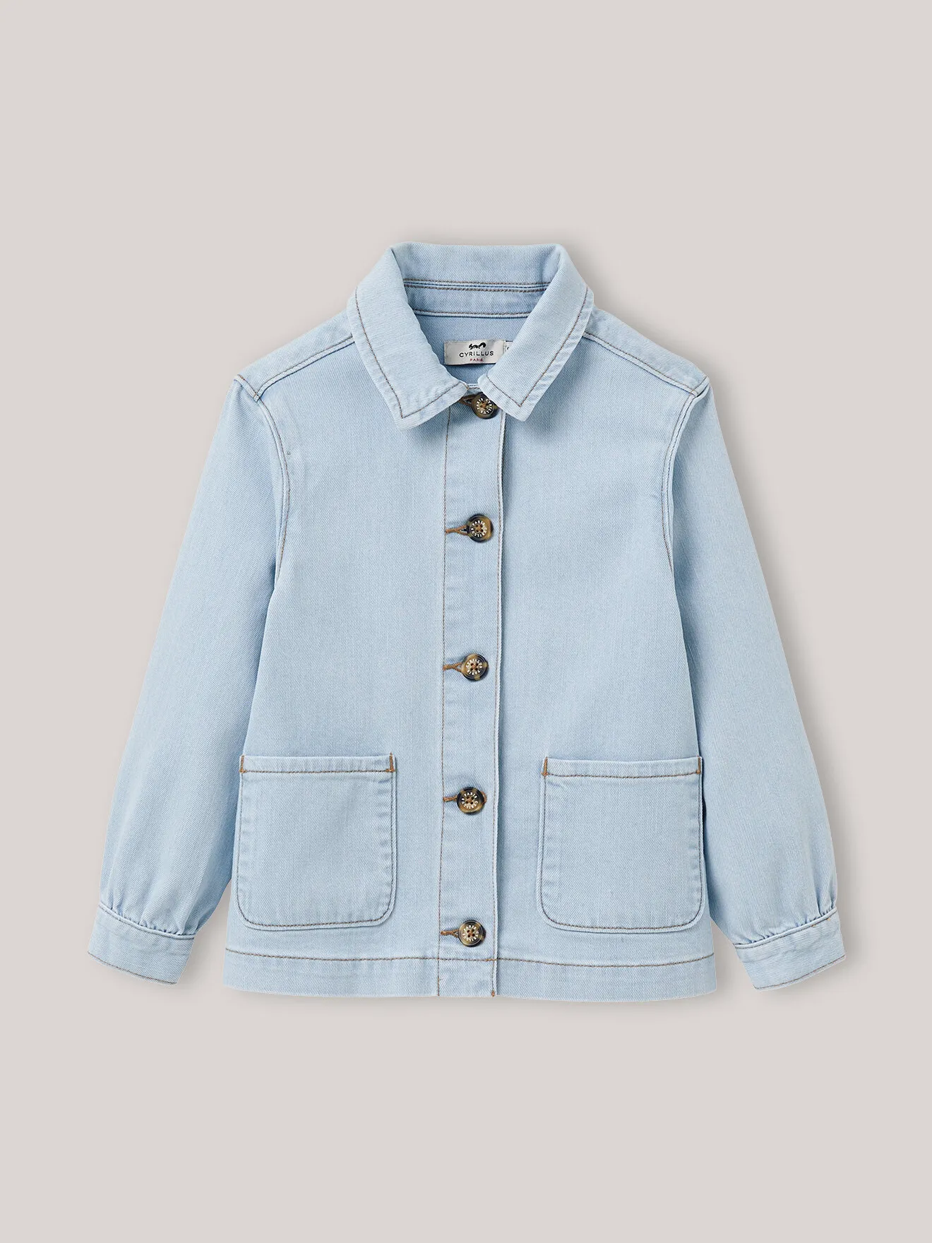 Veste worker en denim Bleu