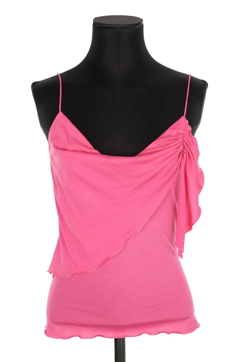 Top sans manche en soie Rose