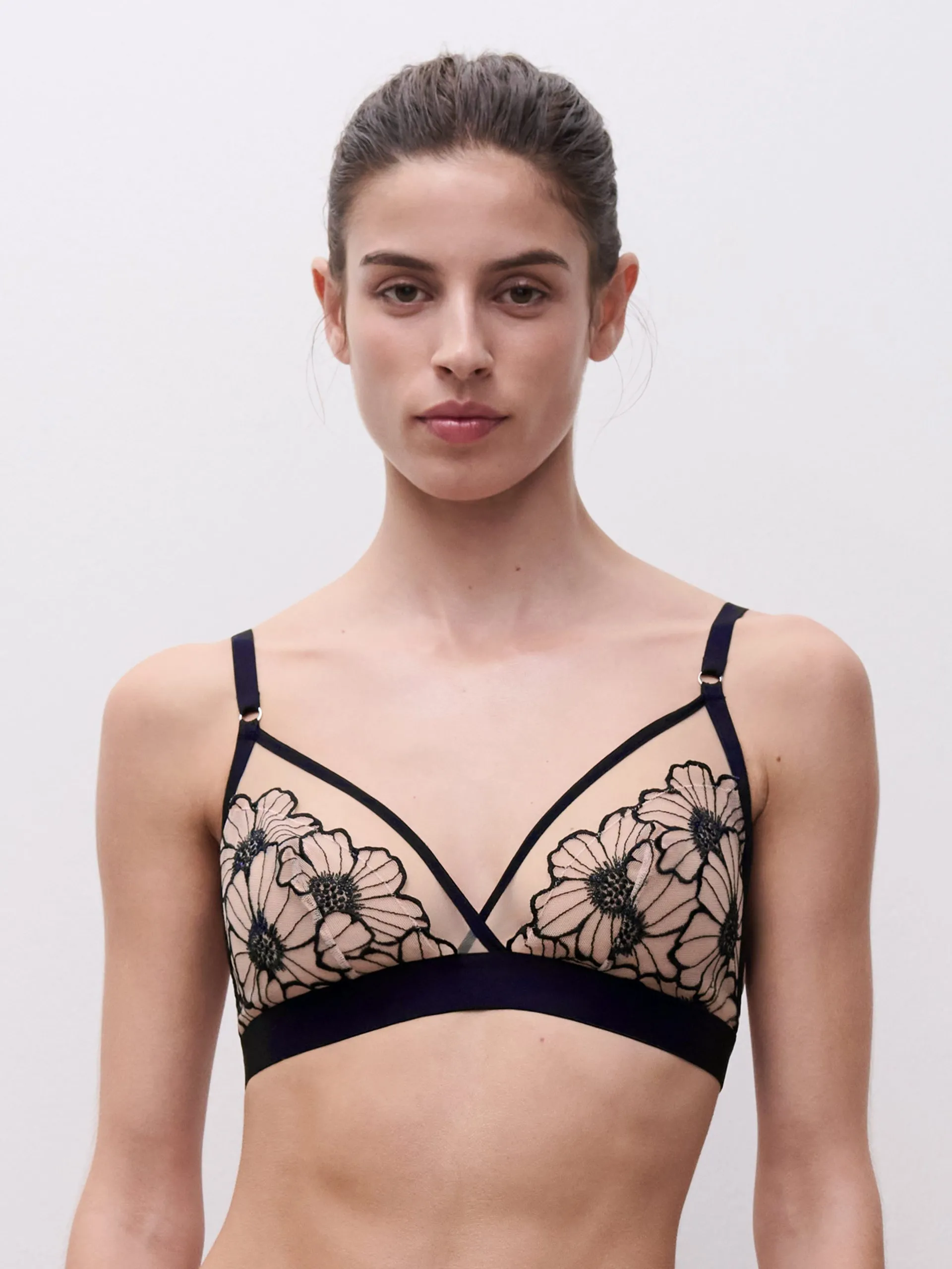 Soutien-gorge sans armature triangle broderie Multicolore LUSH