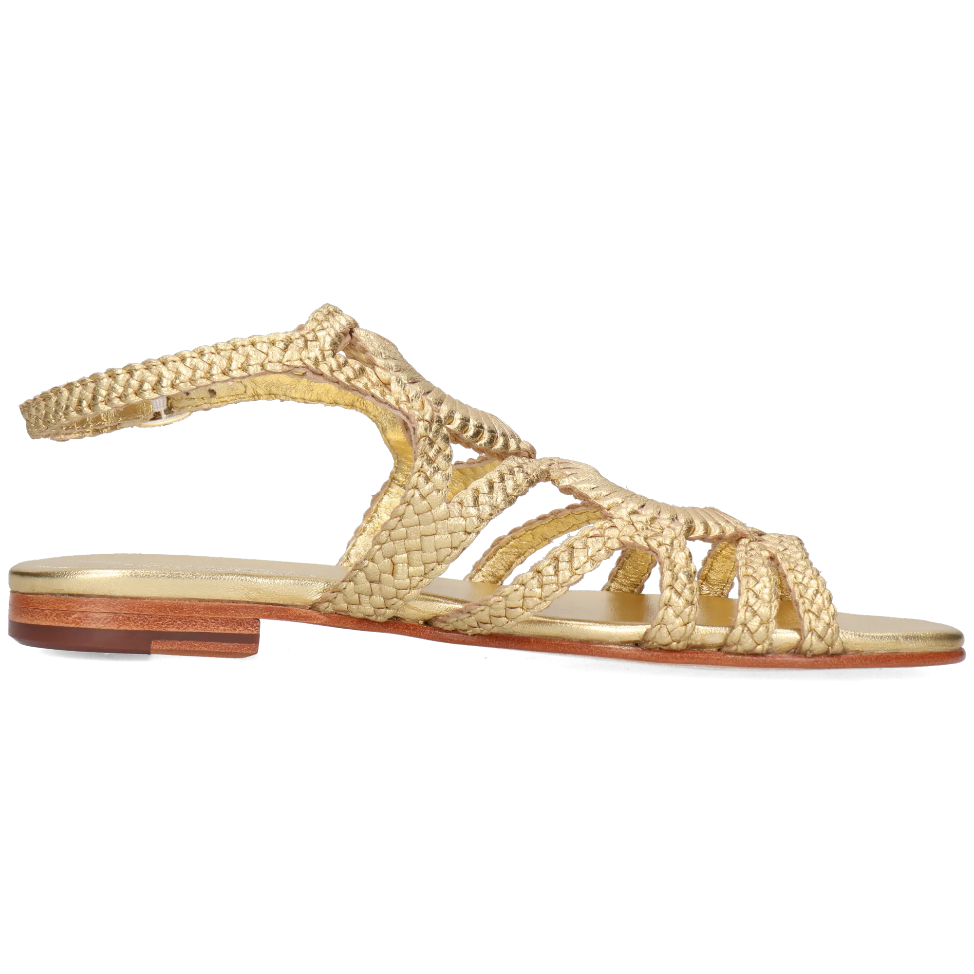Sandales à talon plat Doré ELODIE 80