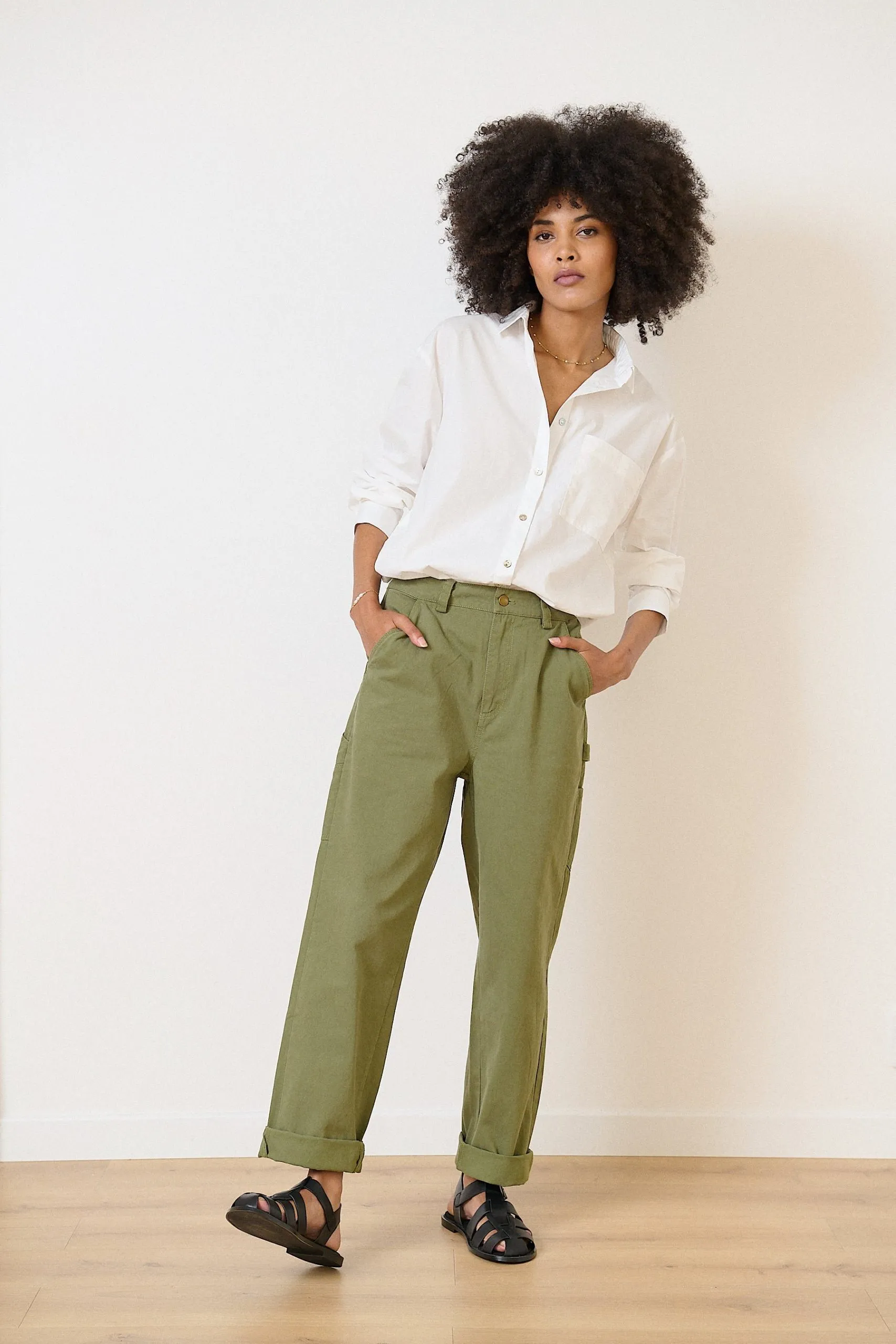 Pantalon droit cargo Kaki VOLNY