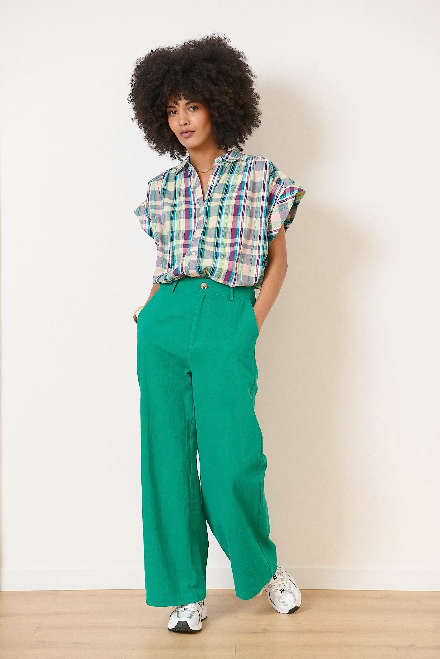 Pantalon large Vert VICTORINE
