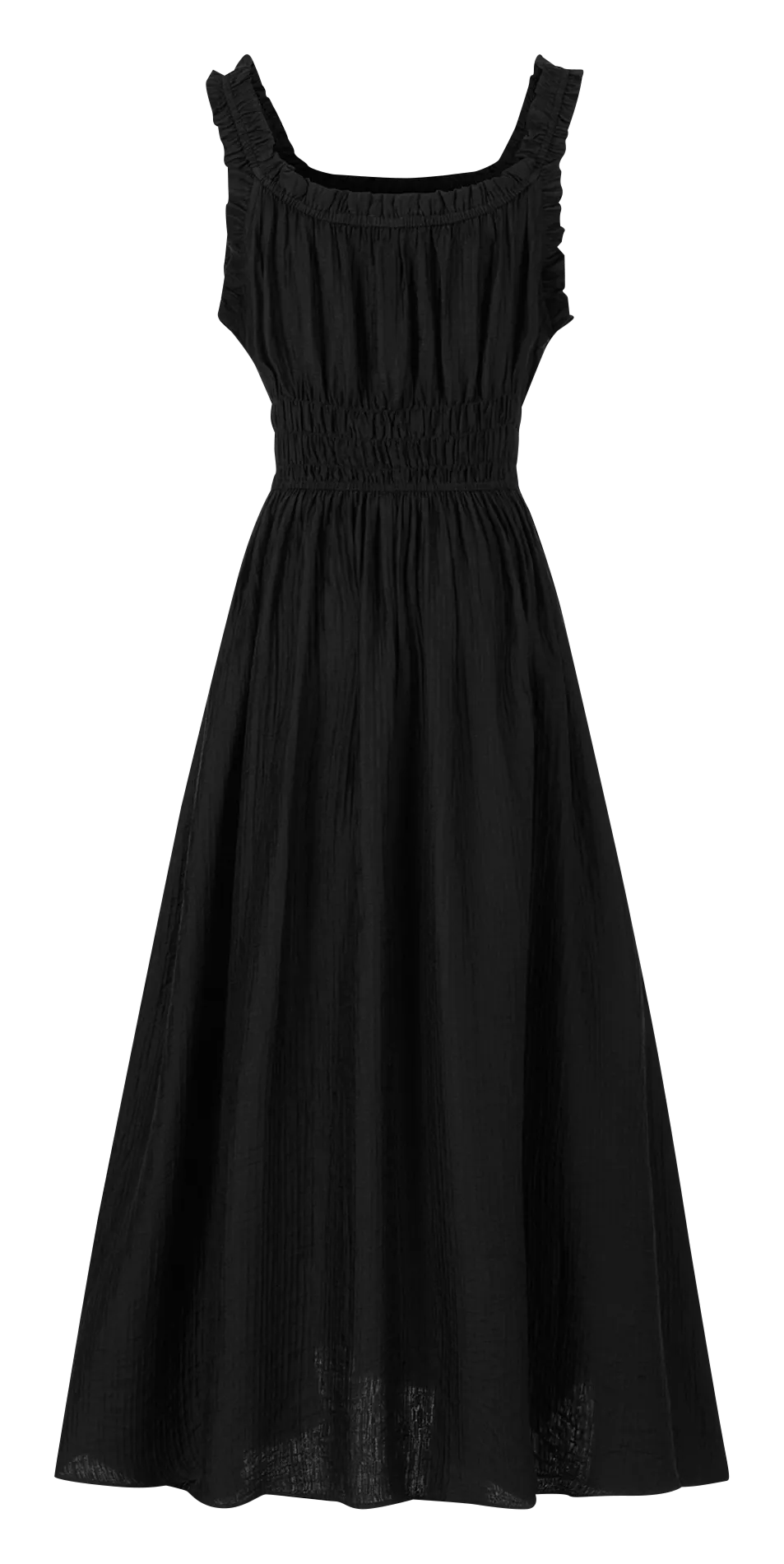 Robe midi col carré Noir SANNE