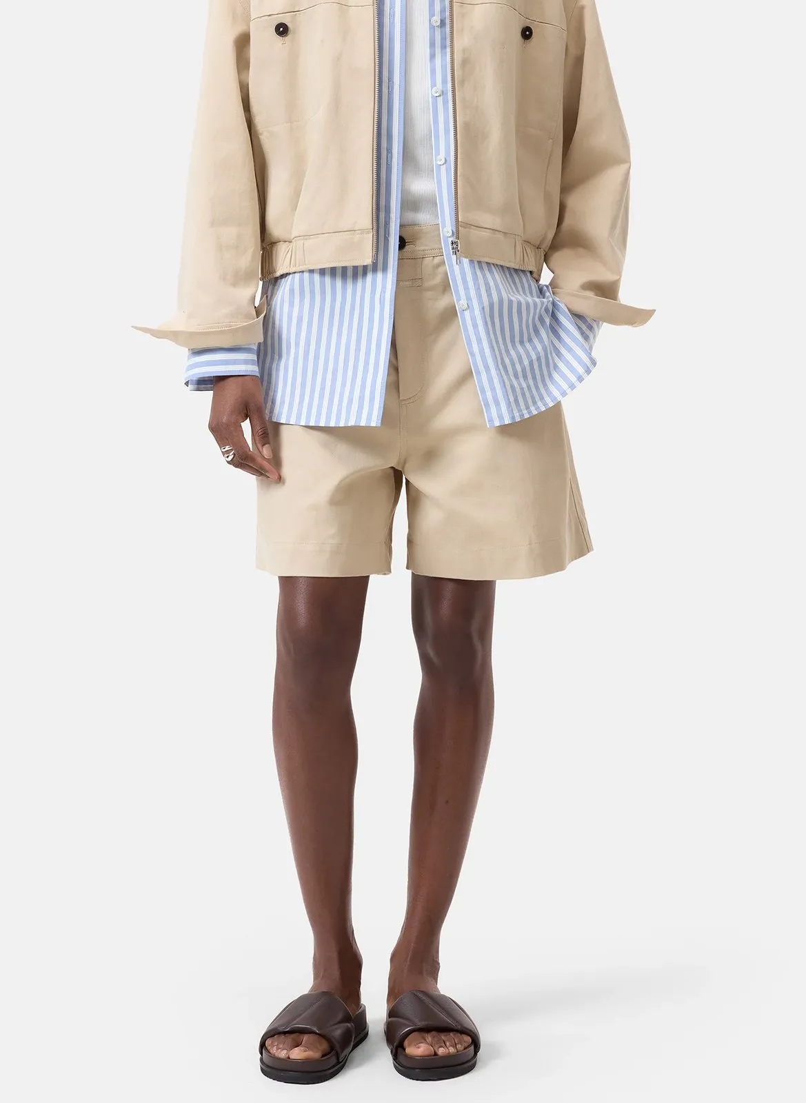 Short en coton bio mélangé Beige WINSLET