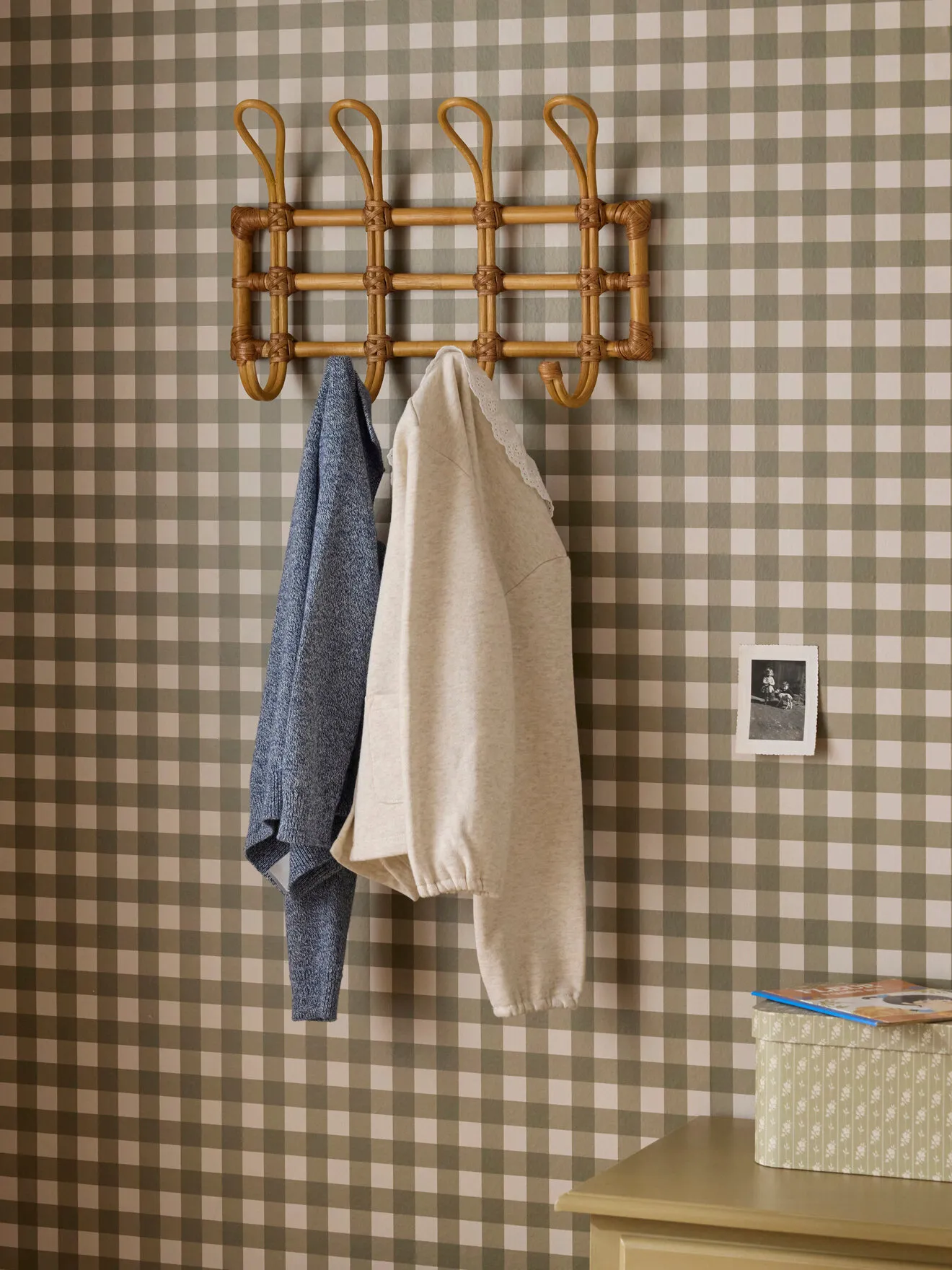 Patère en rotin "lou" Marron