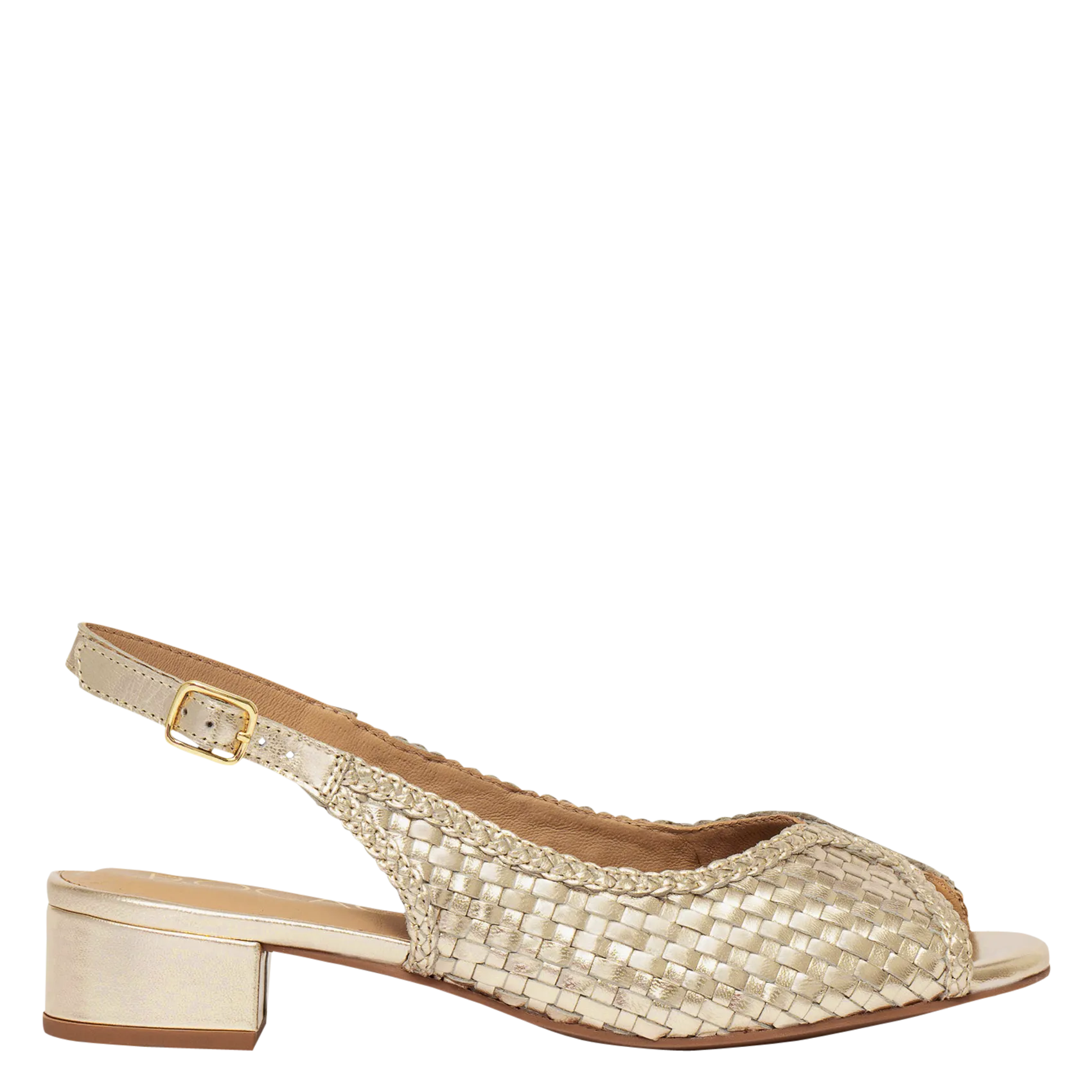 Sandales à talon en cuir Doré SERAFINE