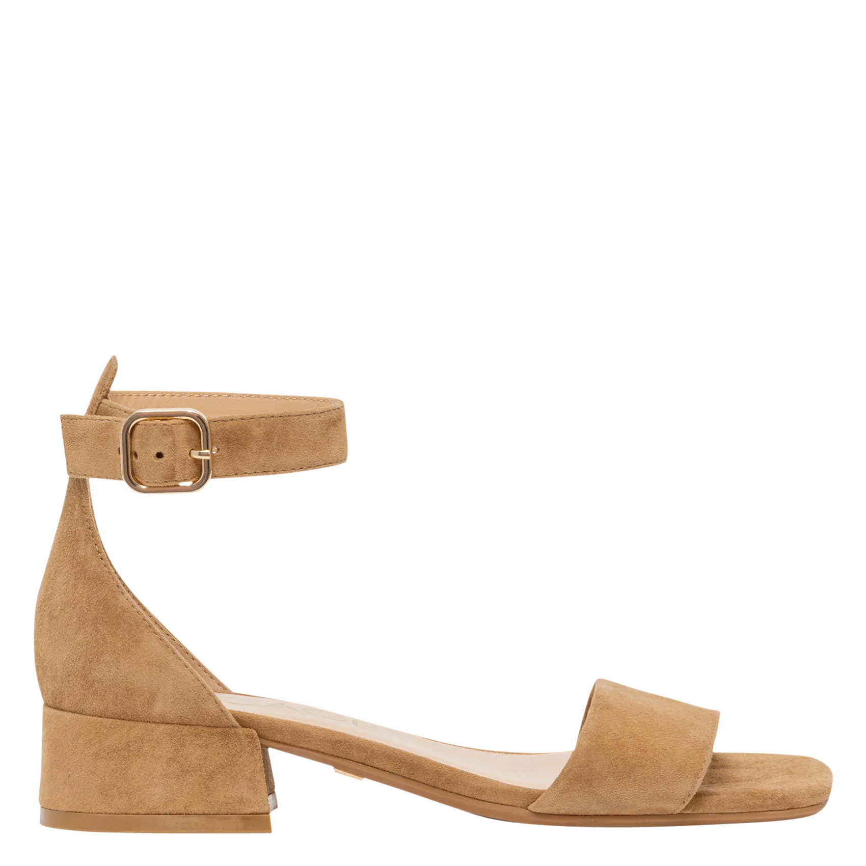 Sandales à talon en cuir velours Beige GRETA