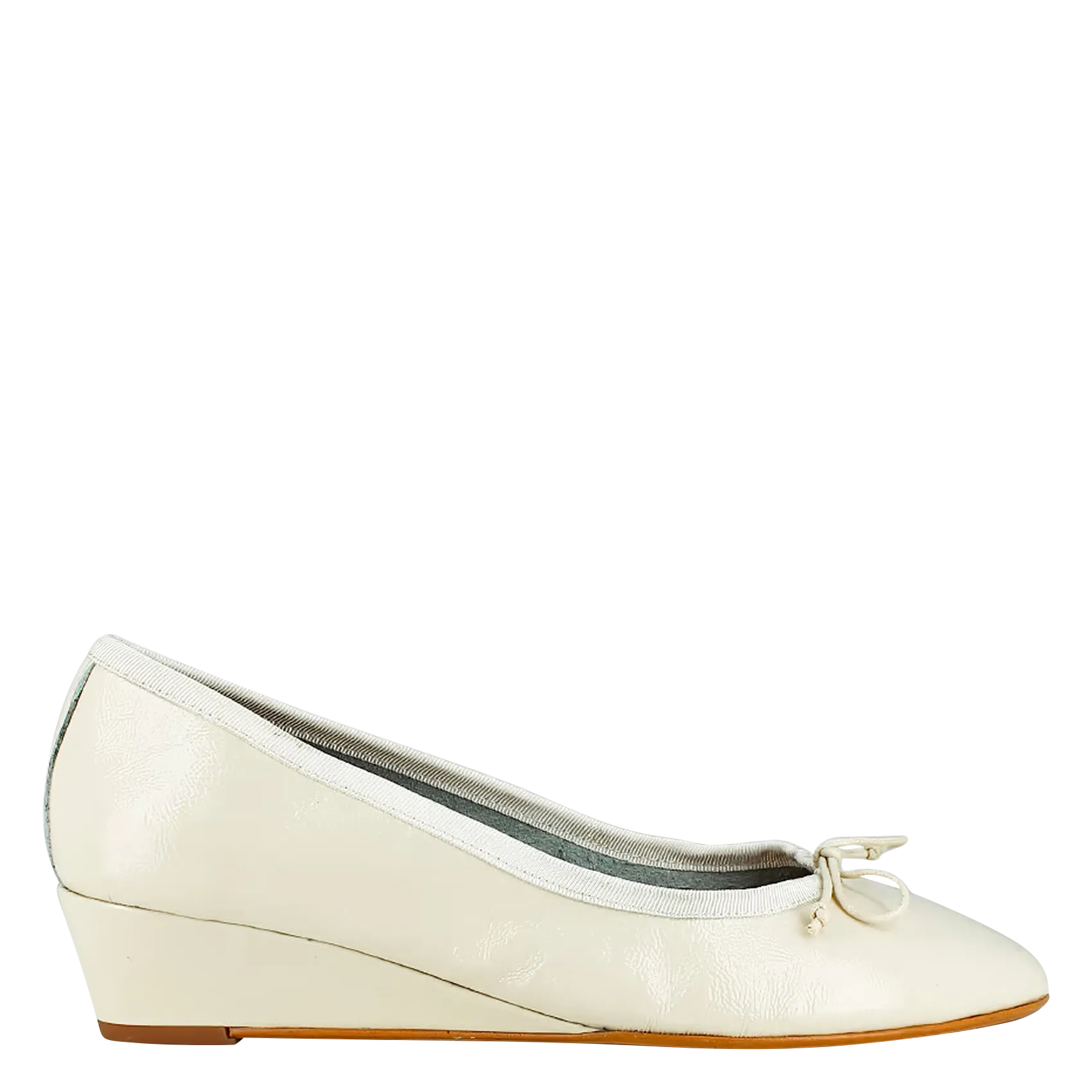 Ballerines compensées en cuir vernis Marron AIRELLE