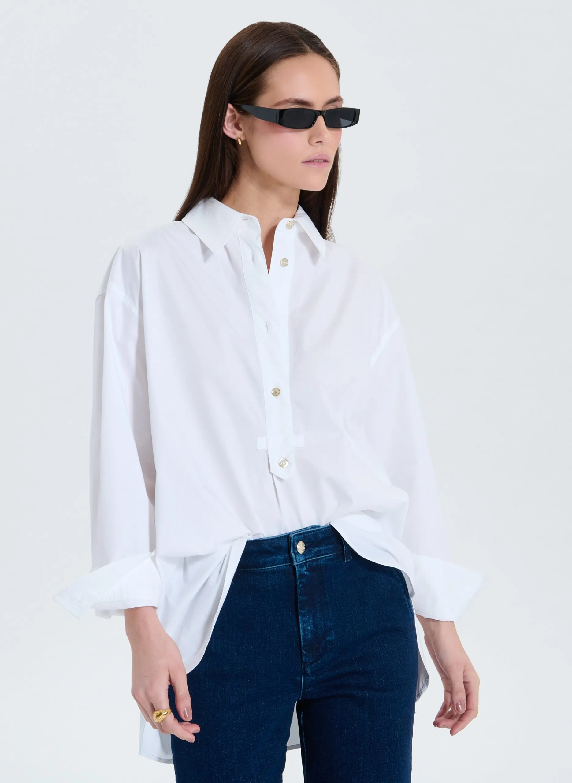 Chemise ample boutonnée en coton Blanc CASABLANCA