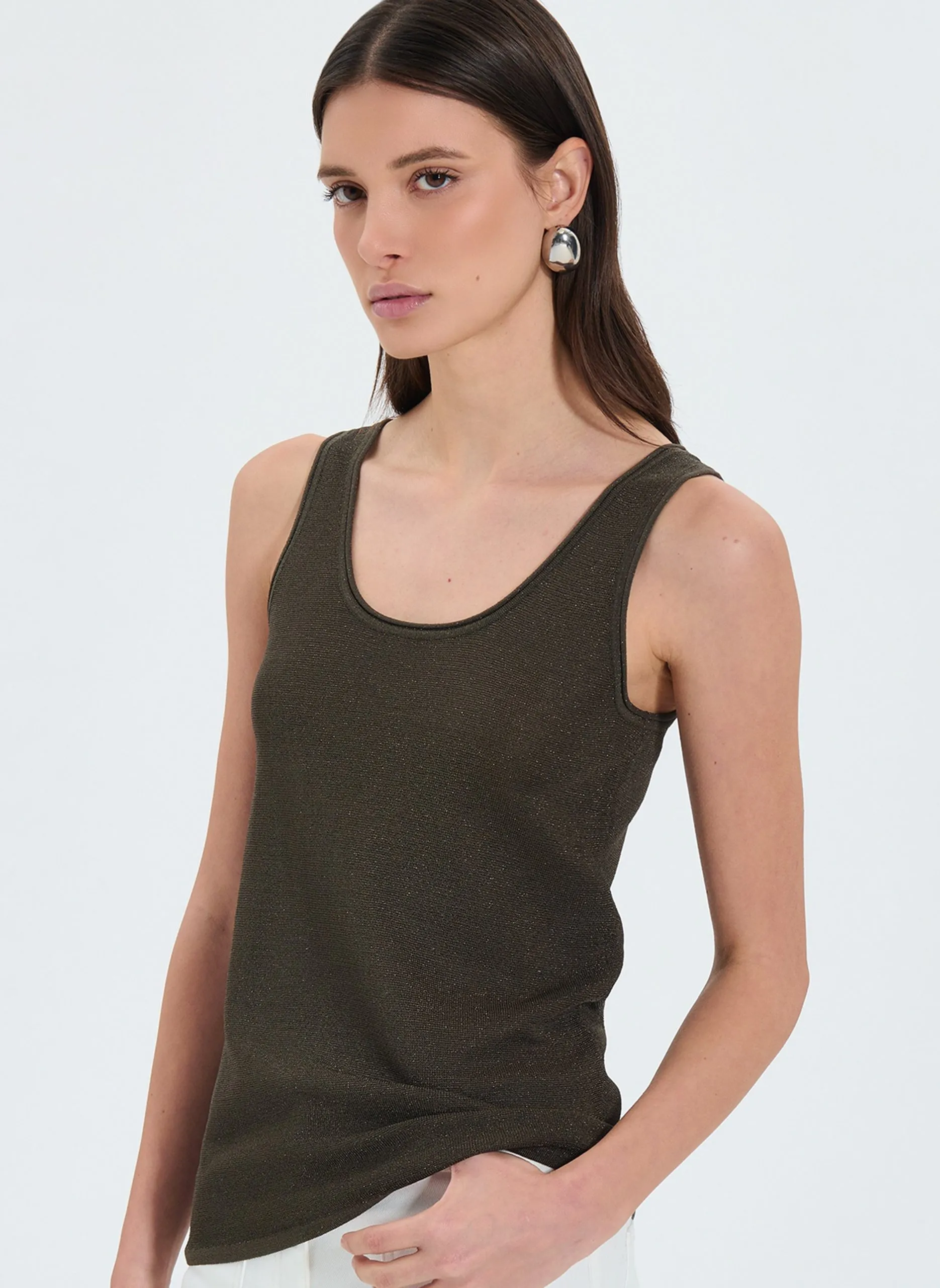 Débardeur cintré Kaki NARA