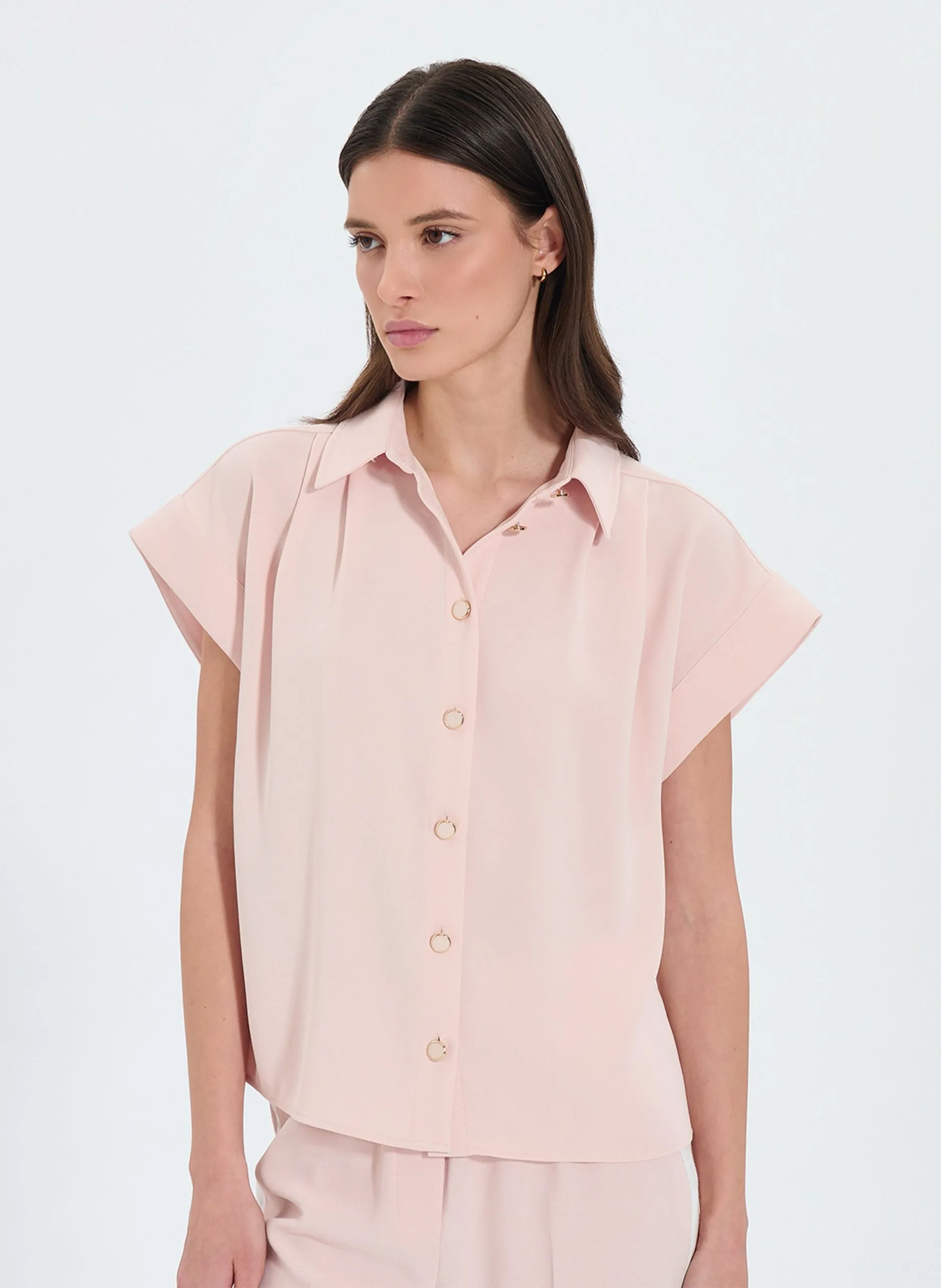 Chemise fluide boutonnée Rose TARINA