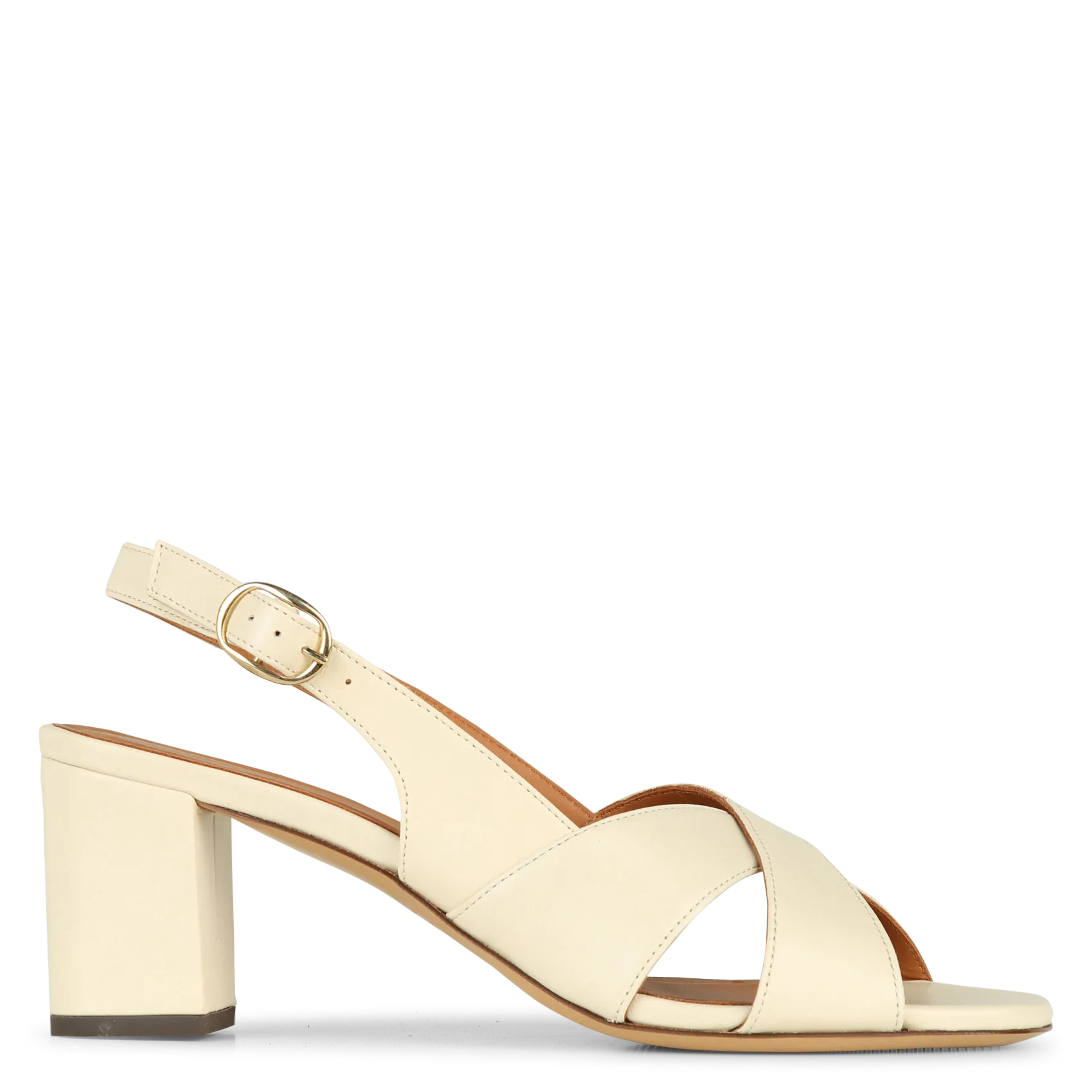 Sandales à talons en cuir Blanc N°652