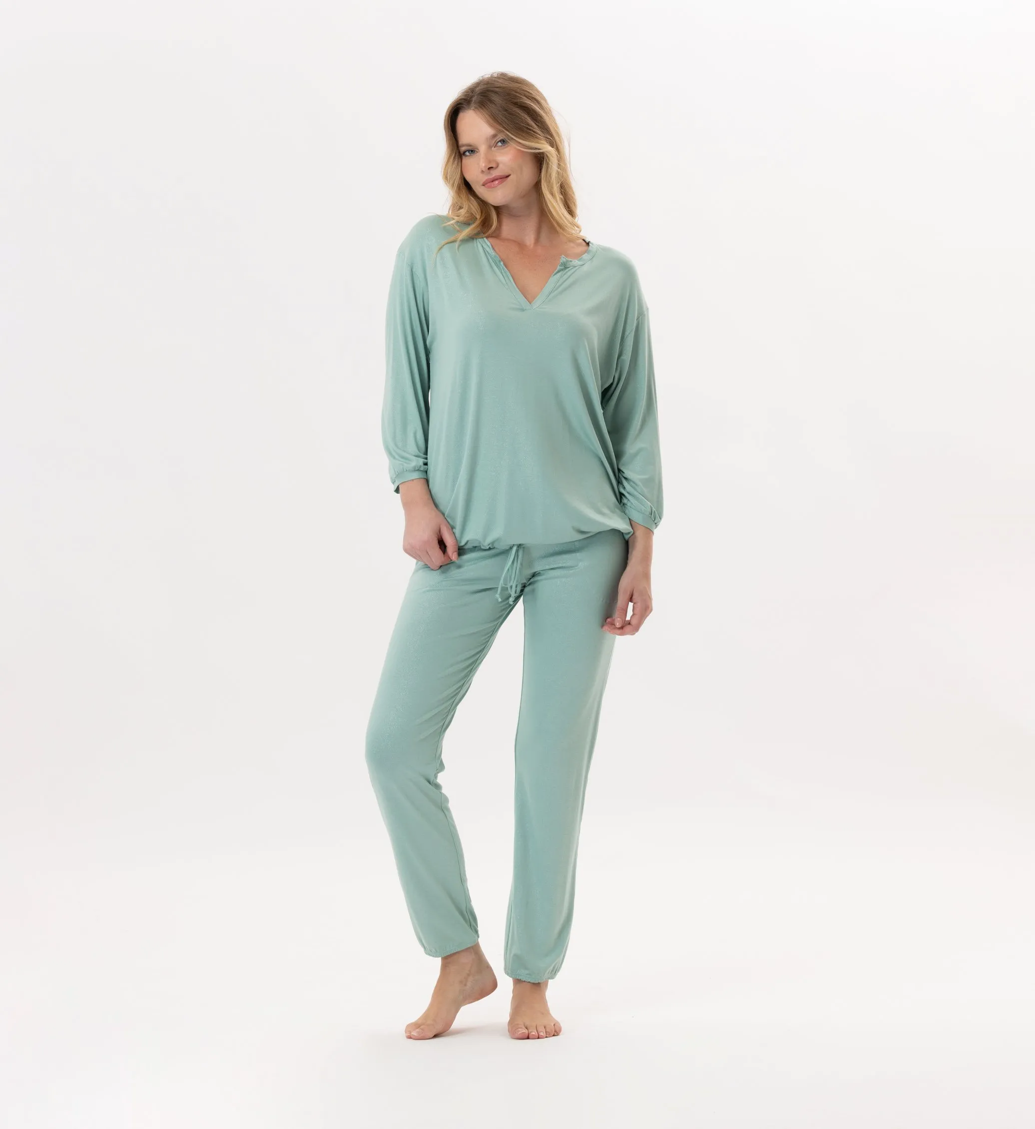 Jogging en viscose Vert RAMATUELLE 902