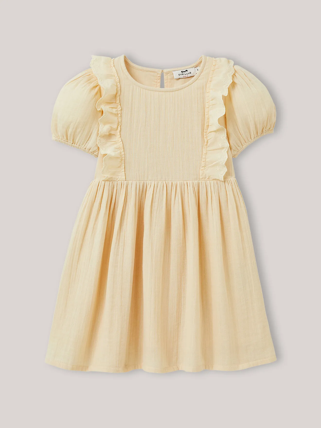 Robe en gaze de coton biologique Jaune