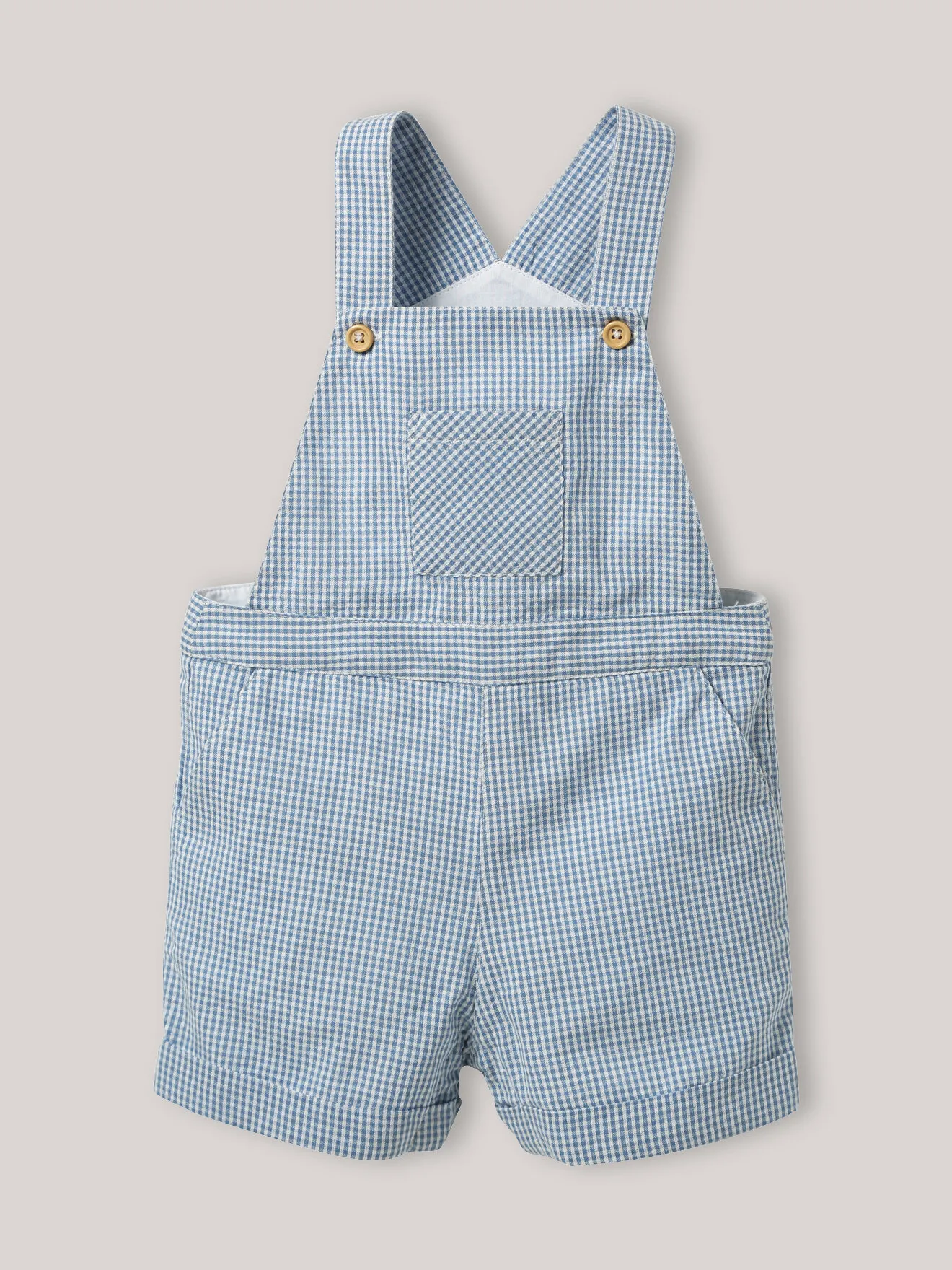 Salopette courte vichy Bleu