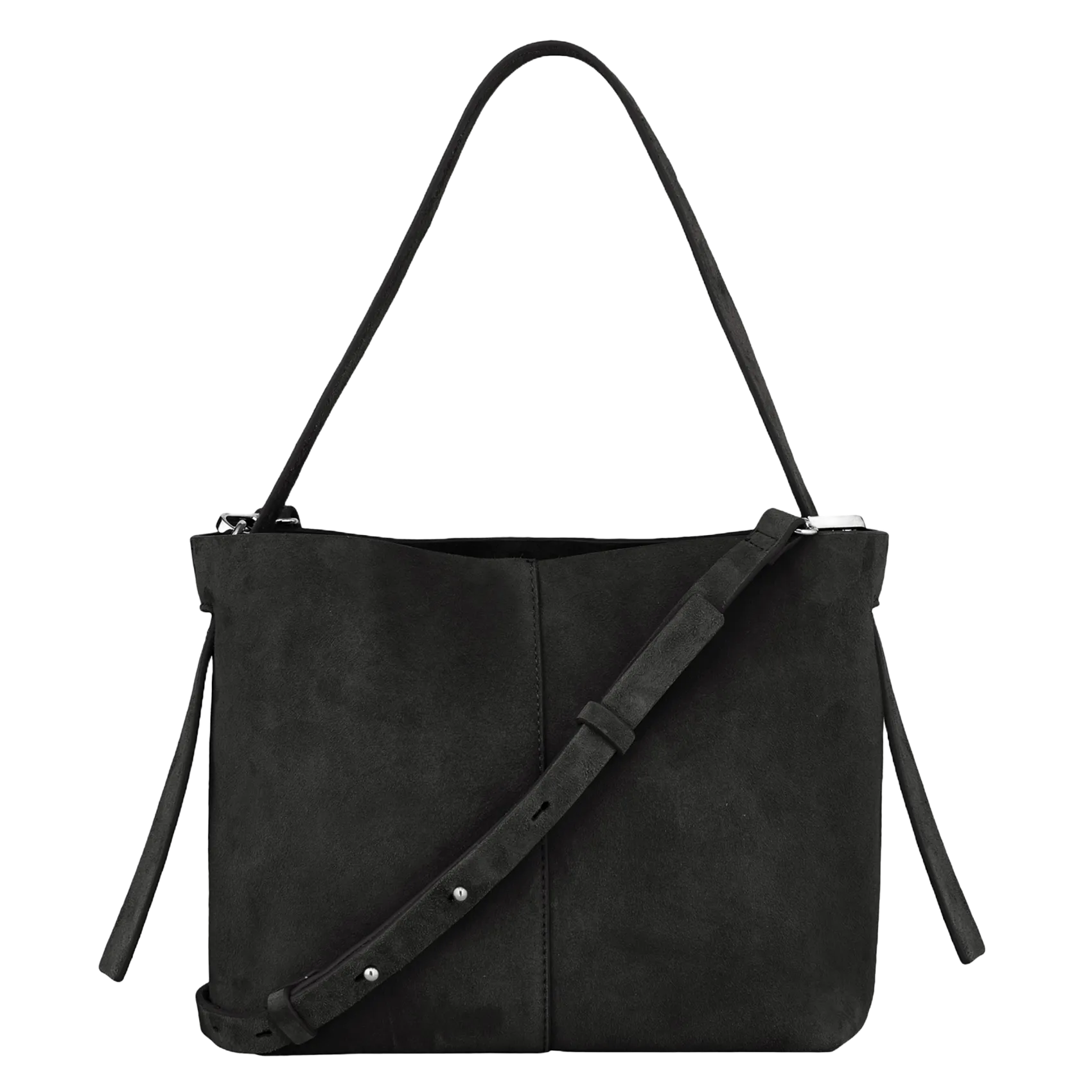 Sac bandoulière en suédine Noir FRAYA