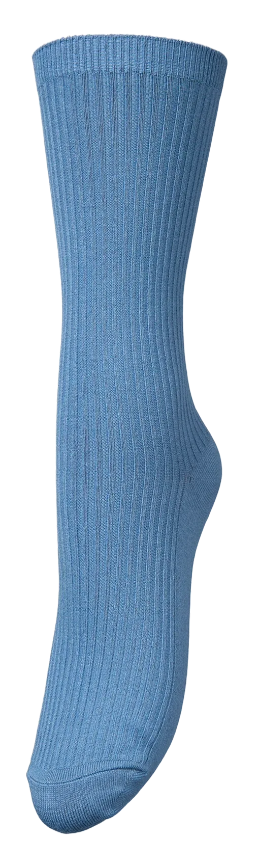 Chausettes en maille côtelée Bleu TELMA