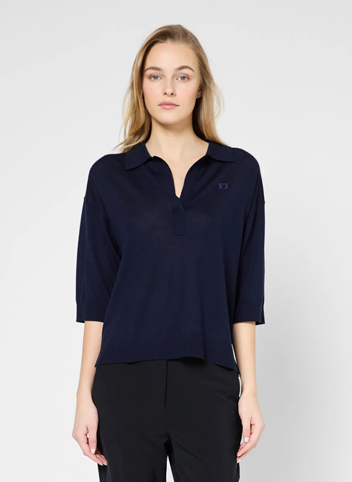 Top col polo Bleu JULIANE