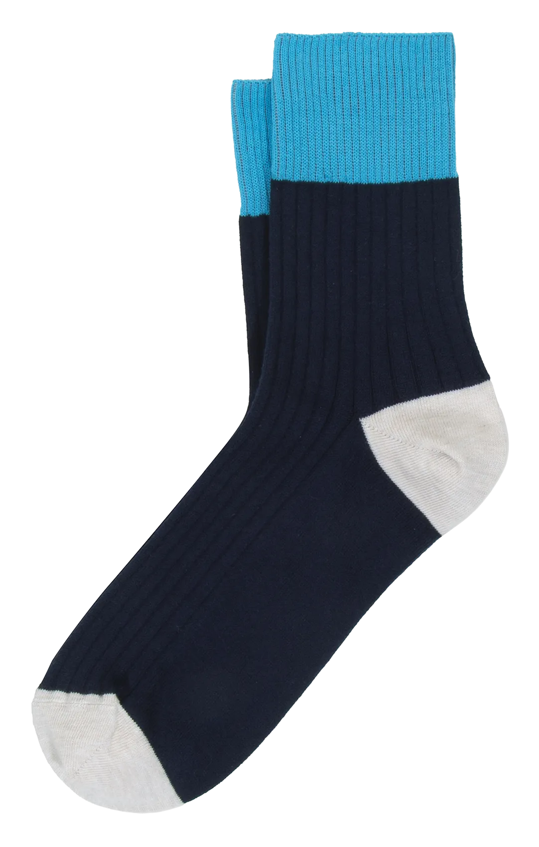 Chaussettes mi-hautes bicolores Bleu RABUN