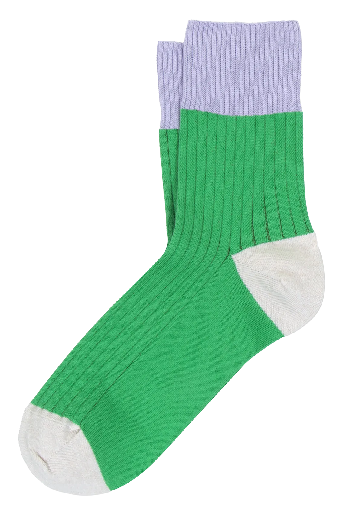 Chaussettes mi-hautes bicolores Vert RABUN