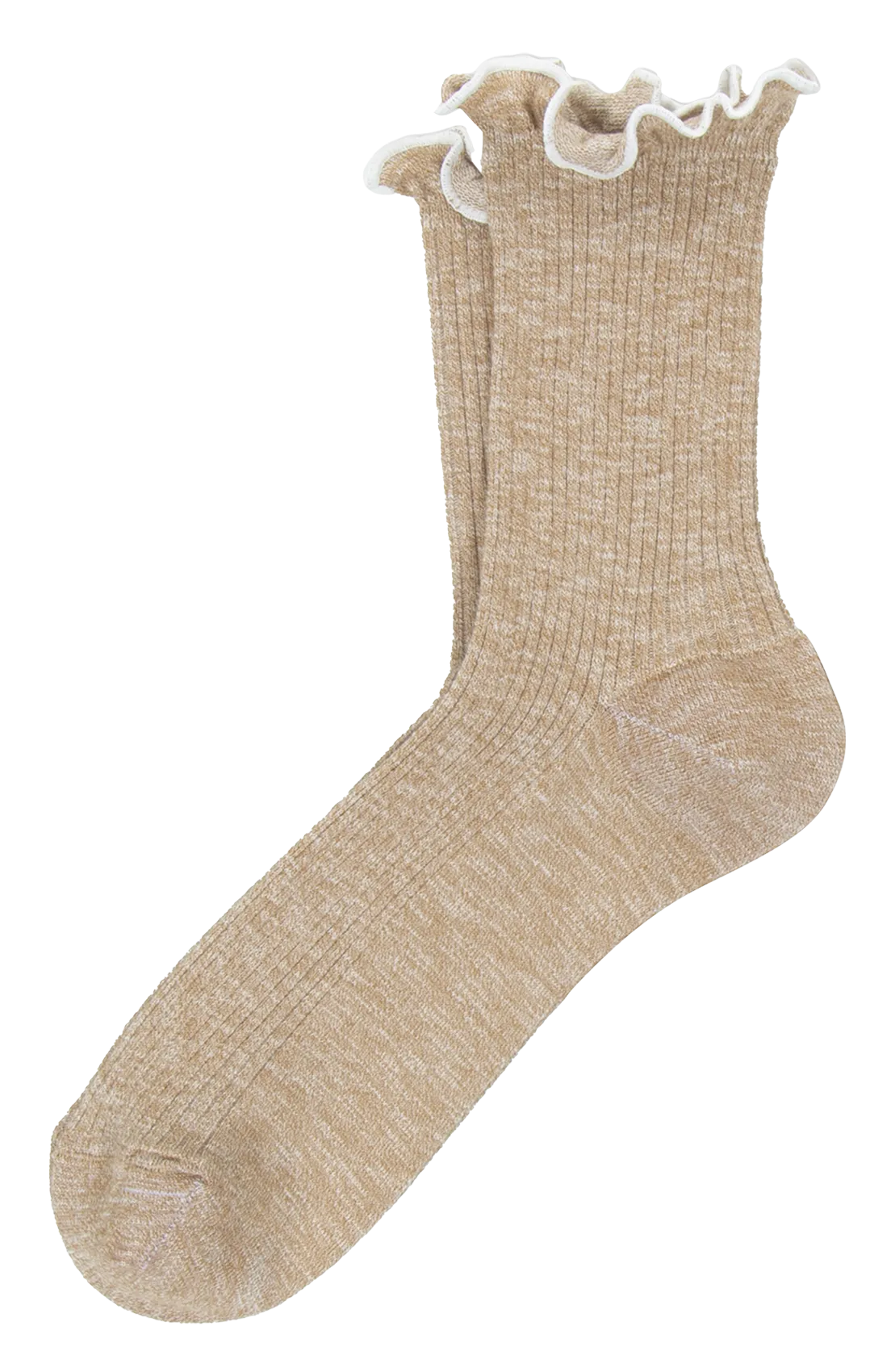 Chaussettes hautes à revers Beige JUNIN