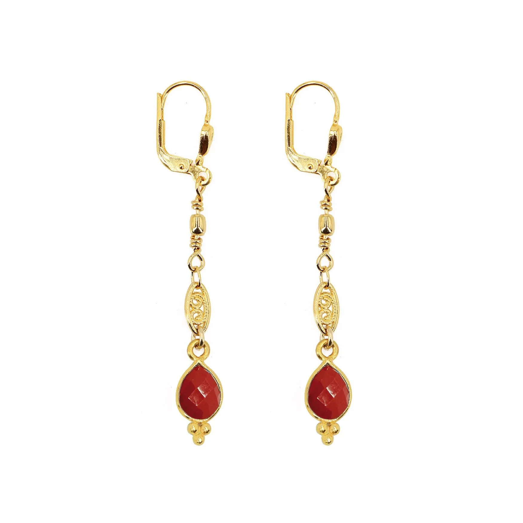 Boucles longues Rouge THALIA