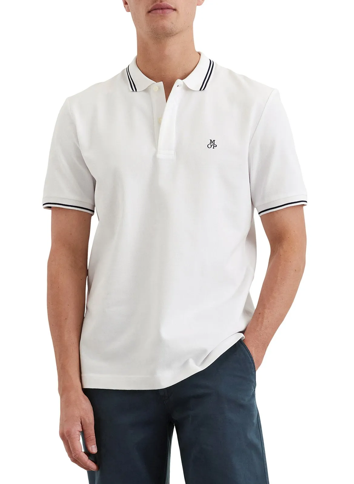 Polo manches courtes à logo Blanc