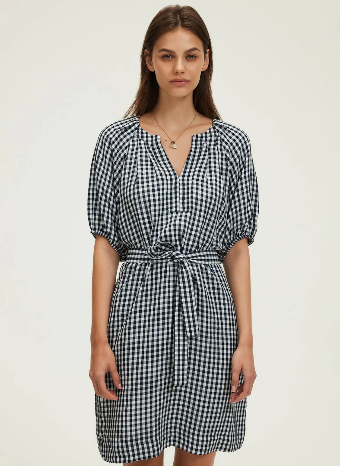 Robe courte col rond Bleu PENNY