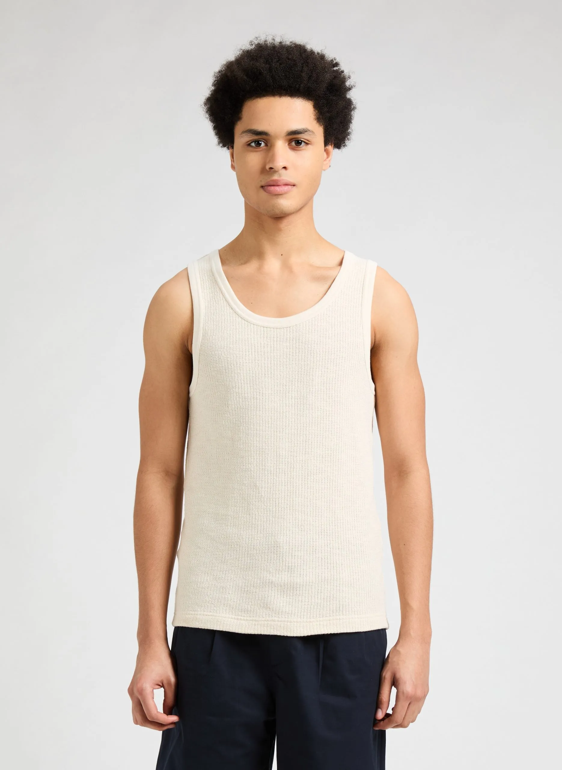 Débardeur côtelé en coton Blanc