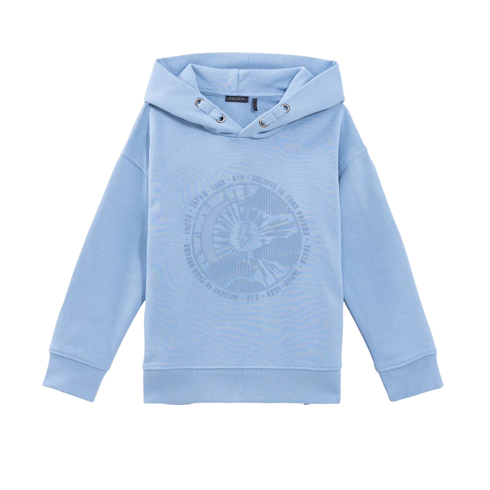 Sweat droit à motifs Bleu