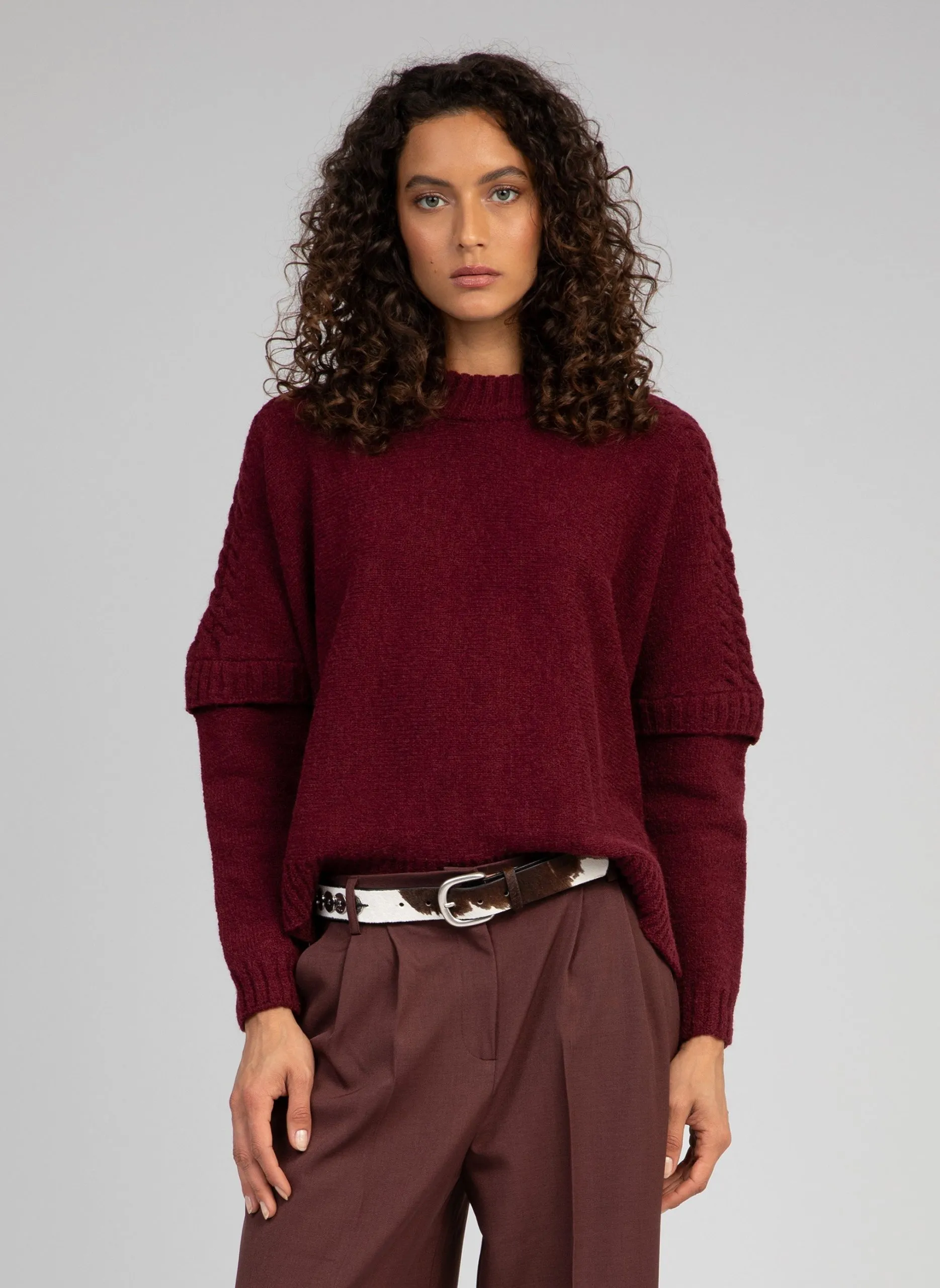 Pull col rond Prune VIJALI