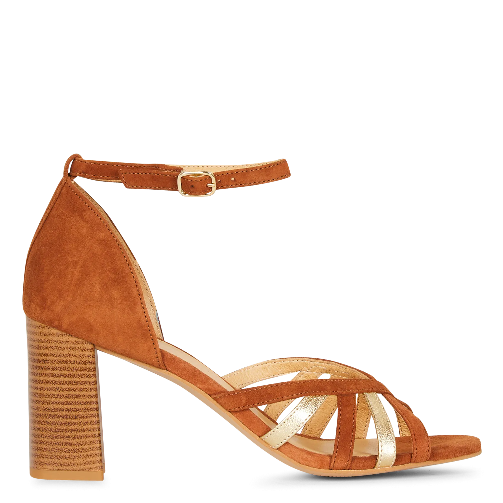 Sandales haute en cuir Marron