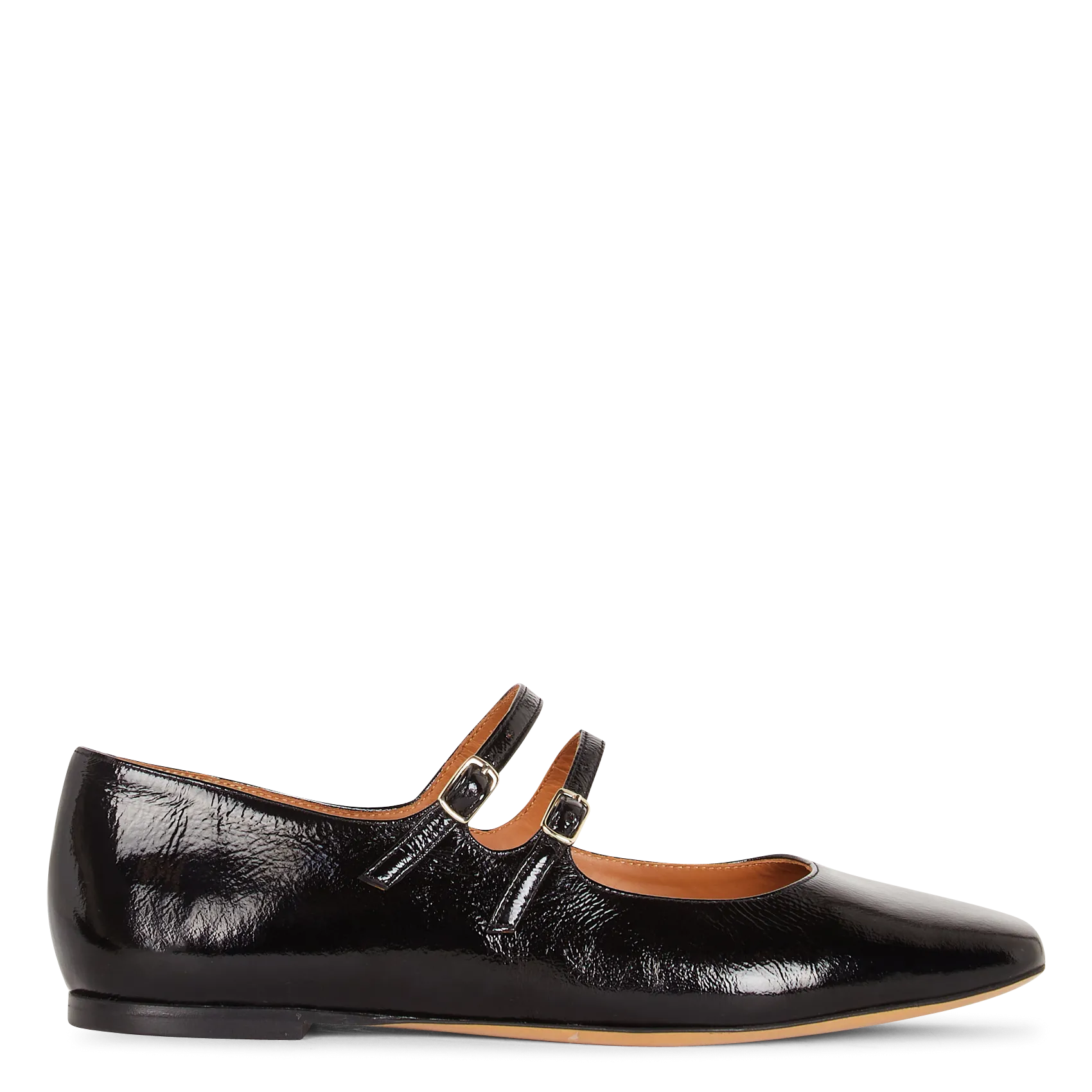 Babies en cuir vernis Noir N°128