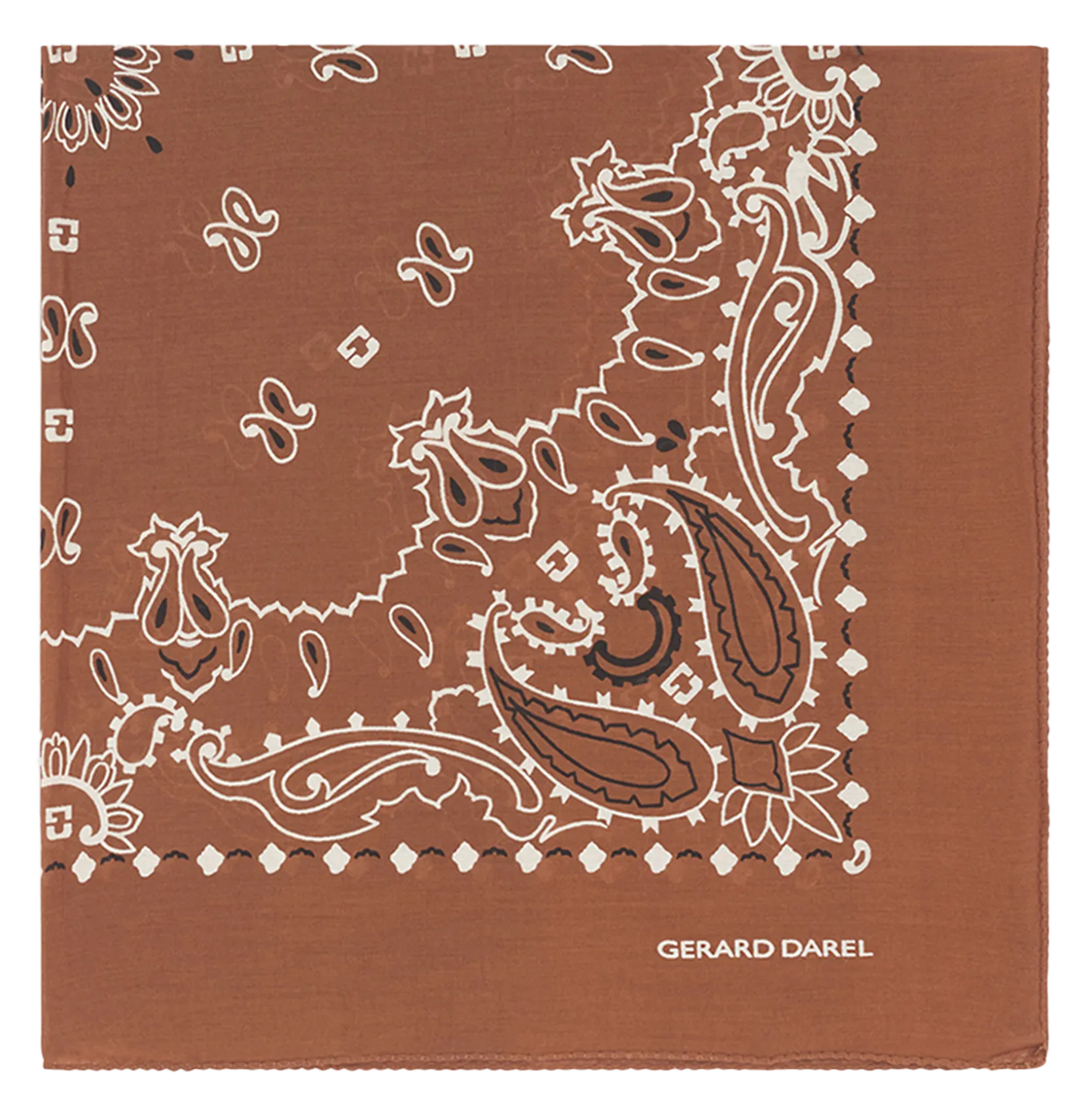 Bandana imprimé en coton Marron OMAYA