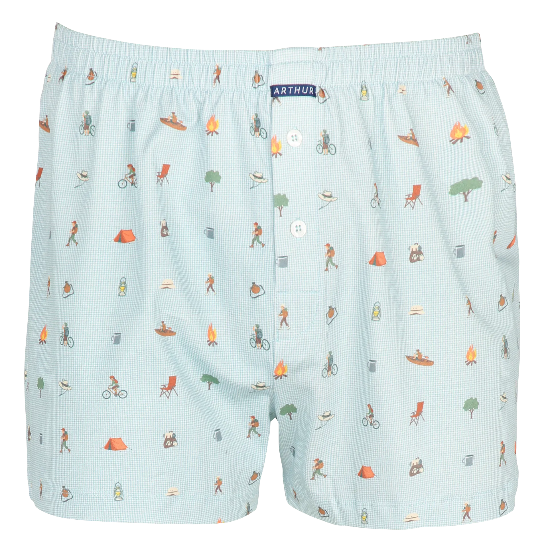 Caleçon imprimé en coton mélangé Bleu