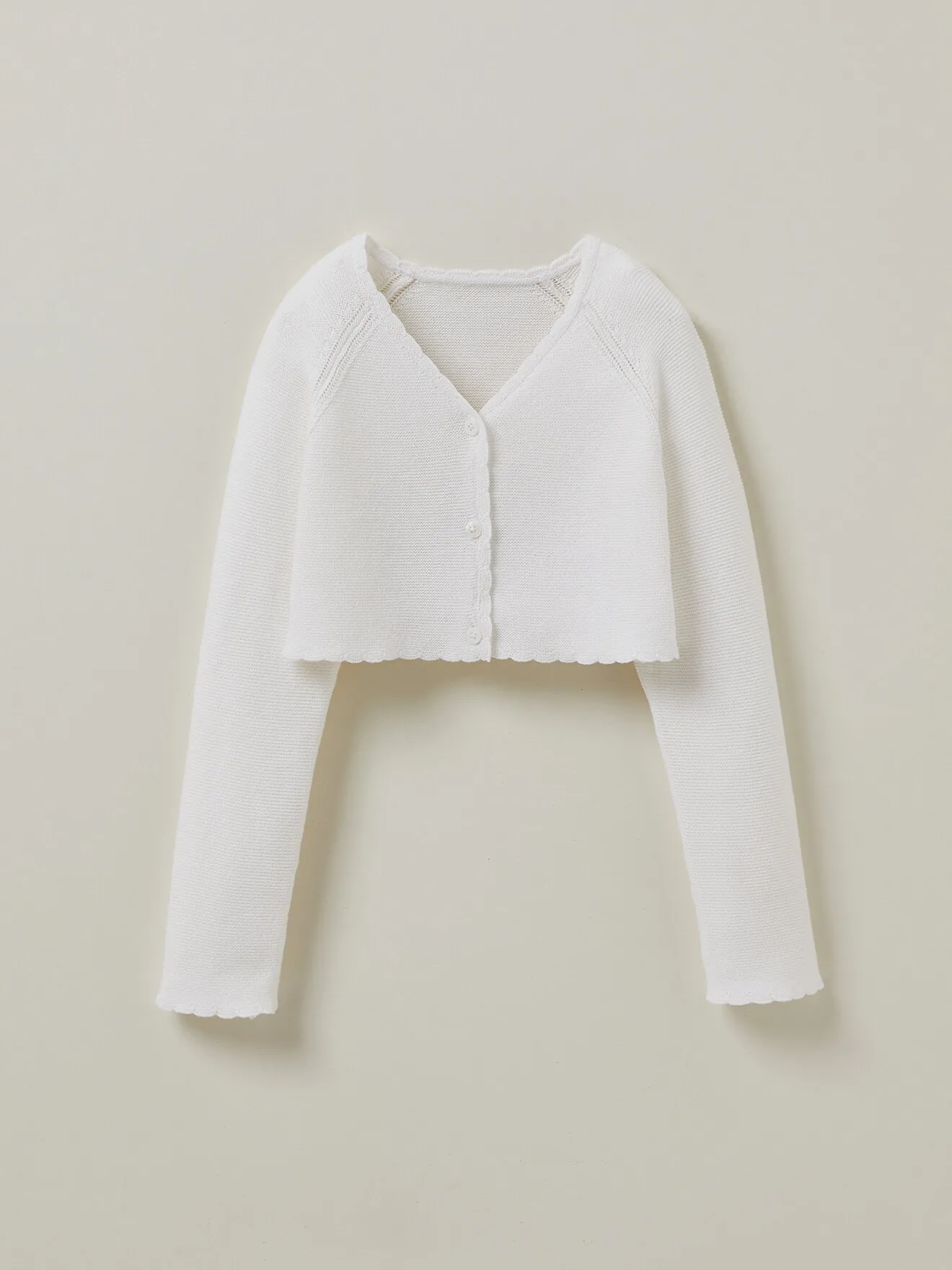 Cardigan court en coton biologique – et Blanc