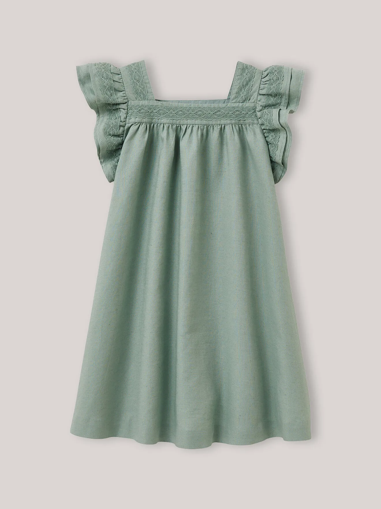 Robe gabrielle lin et coton - cortège poème Vert