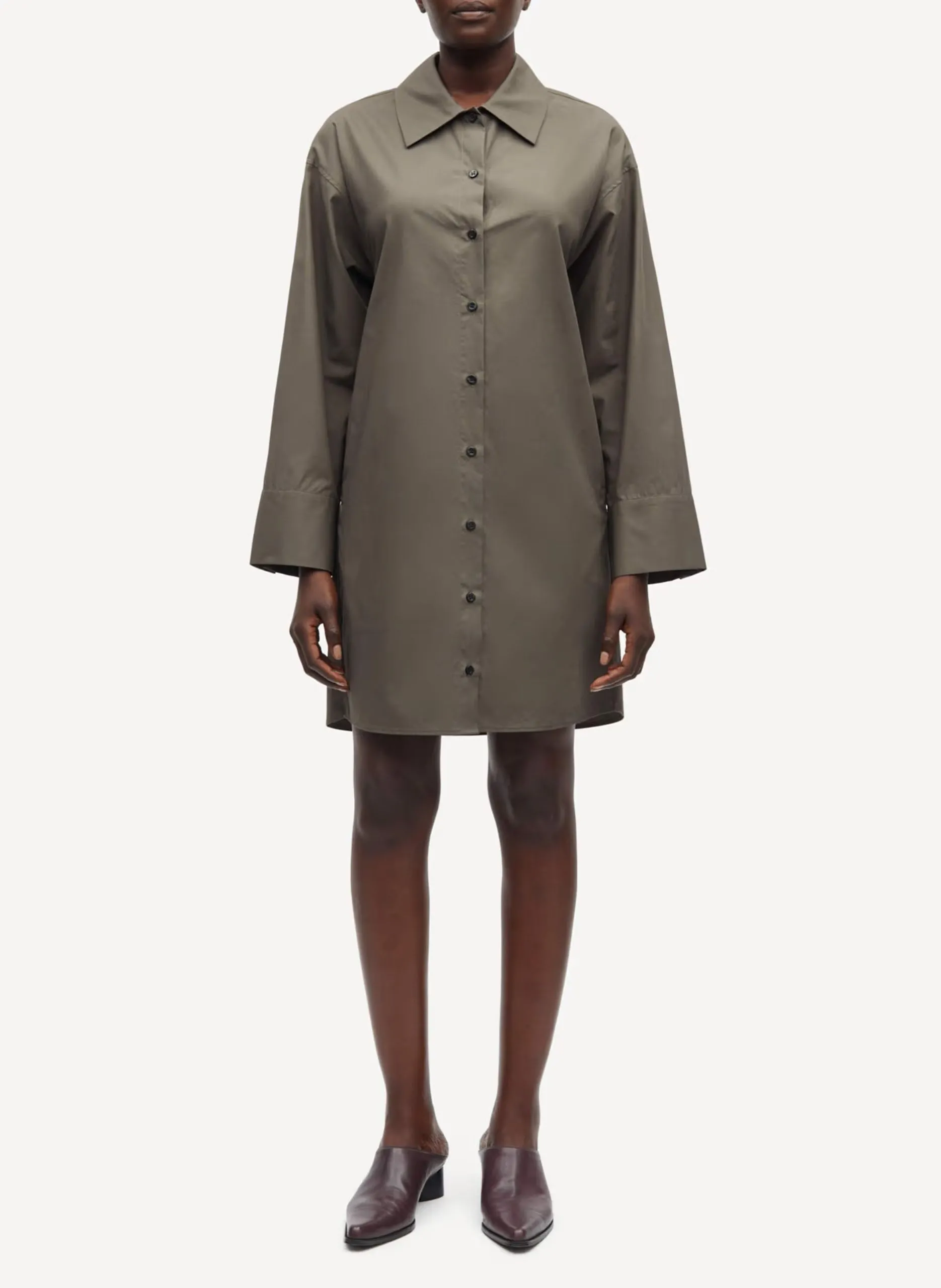 Robe chemise droite Beige SATOLINA