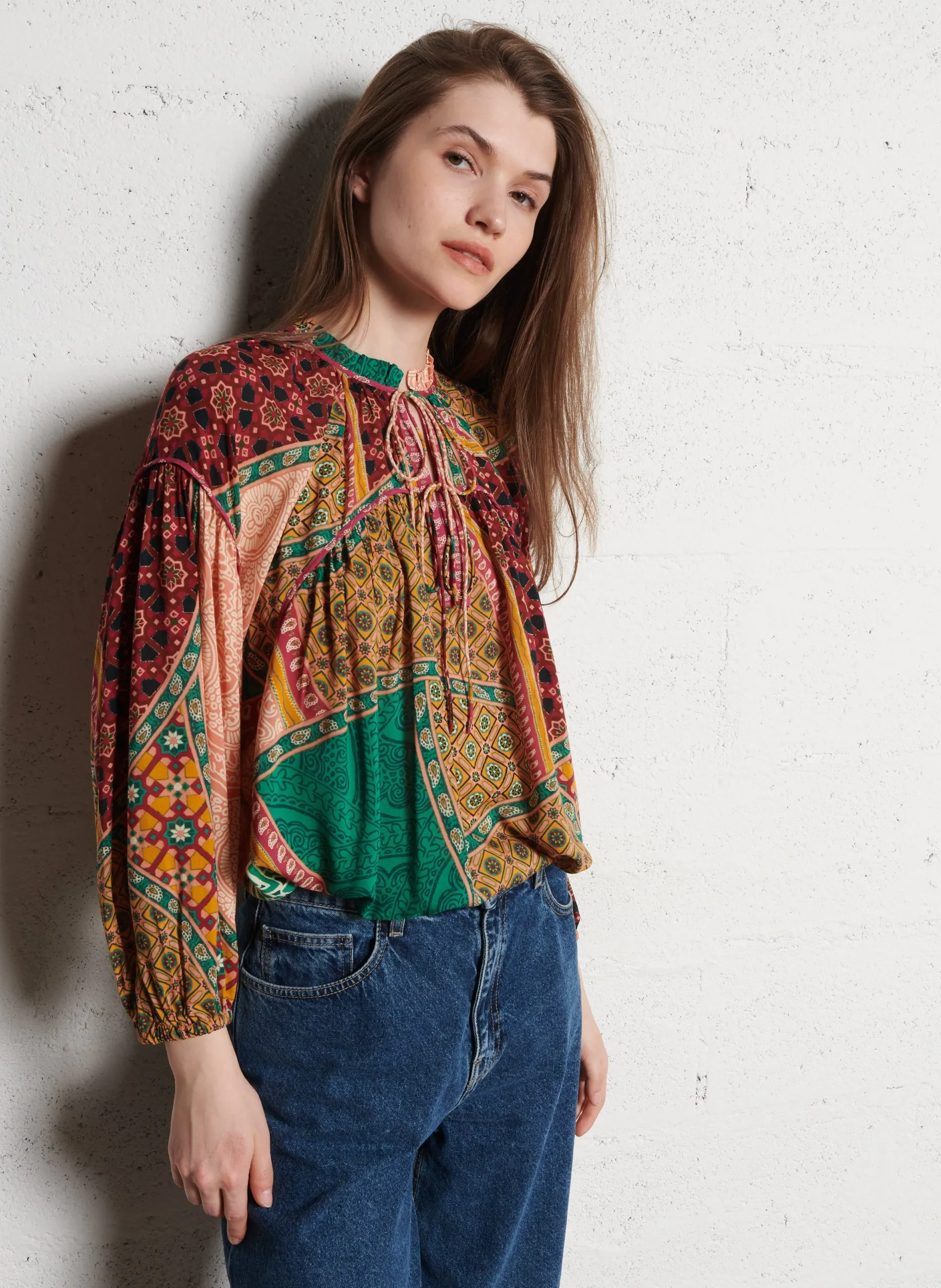 Blouse col rond Multicolore FAITH