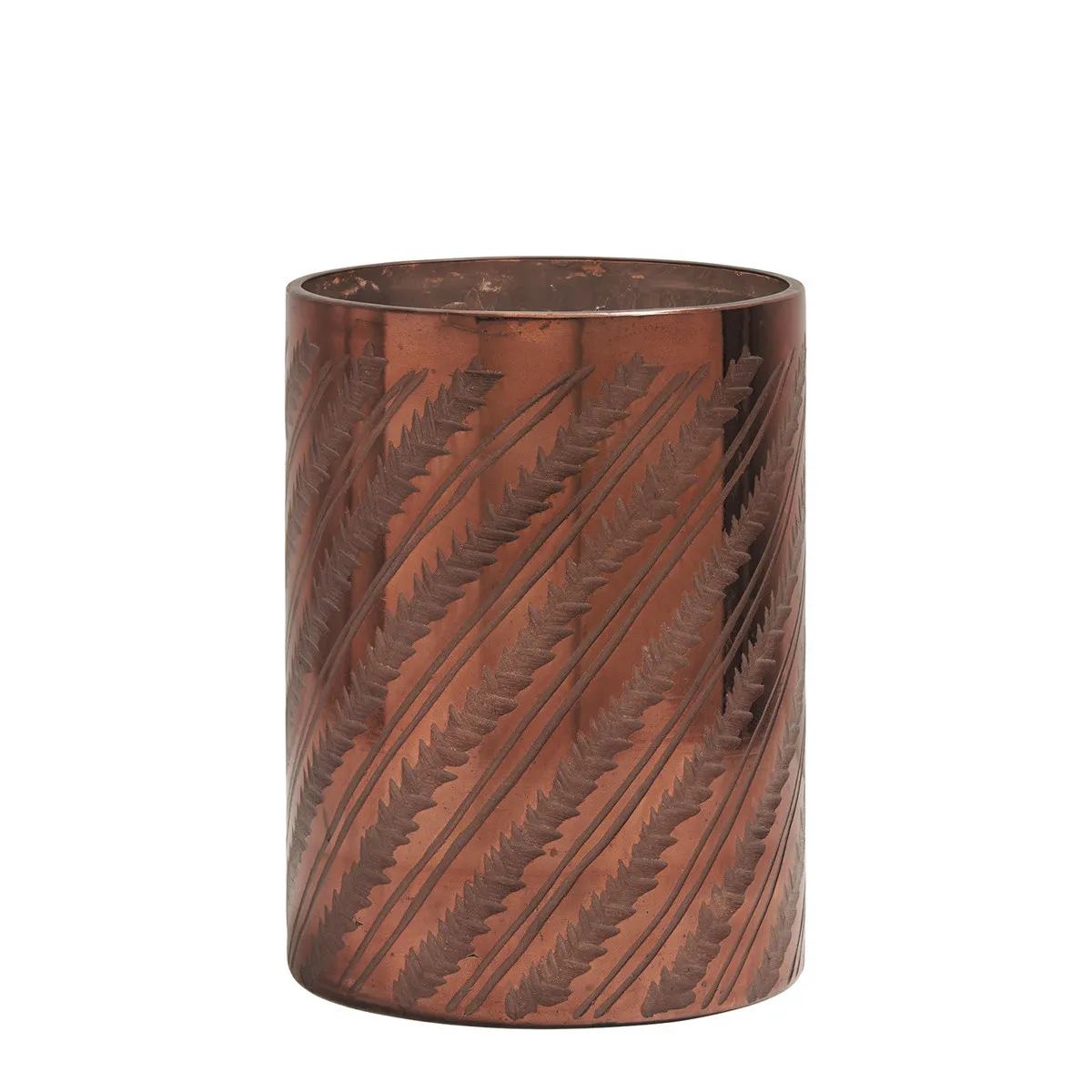 Vase cuivré brillant Doré FEUILLAGE