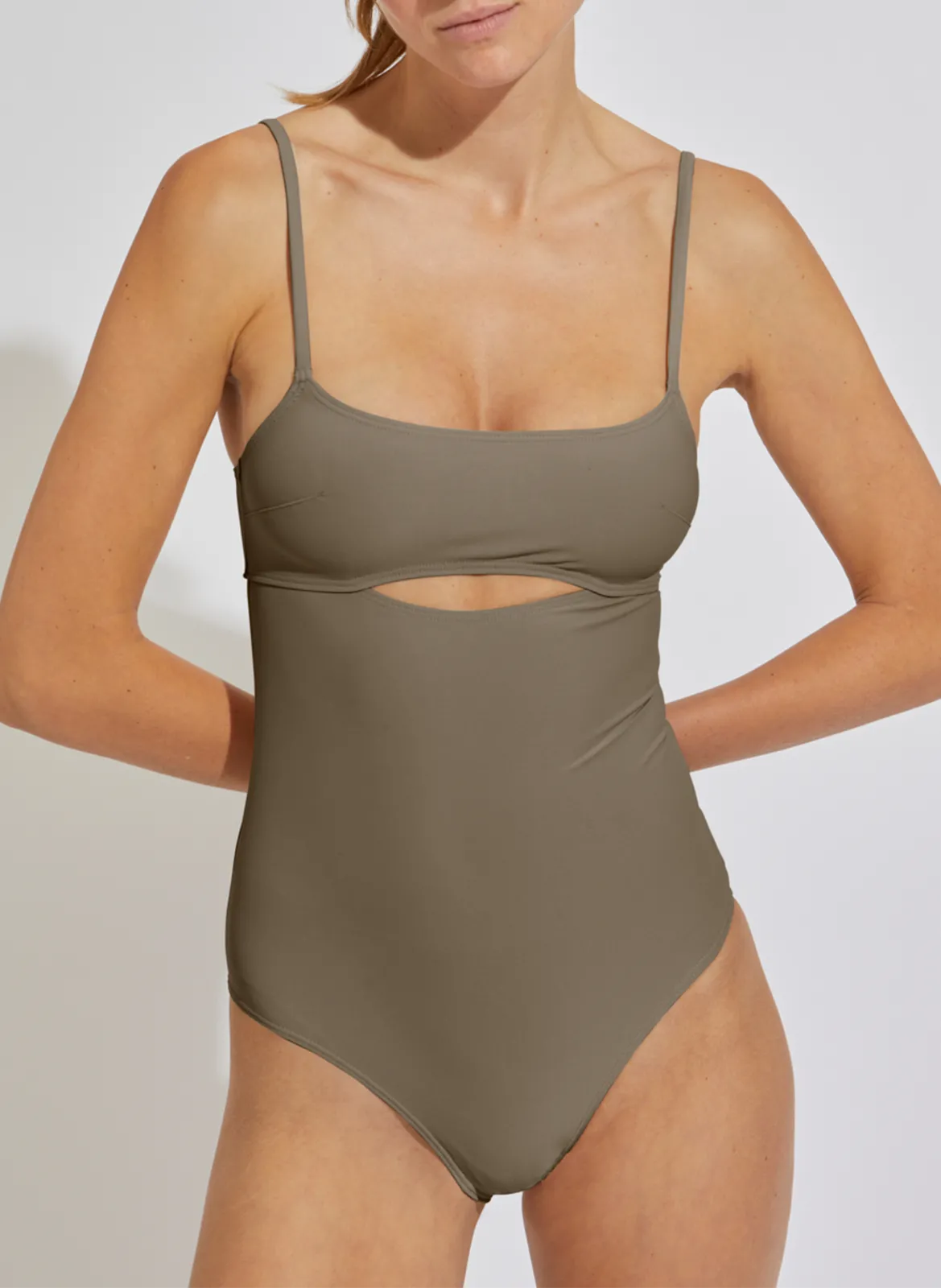 Maillot de bain une pièce Kaki LONGITUDE 36
