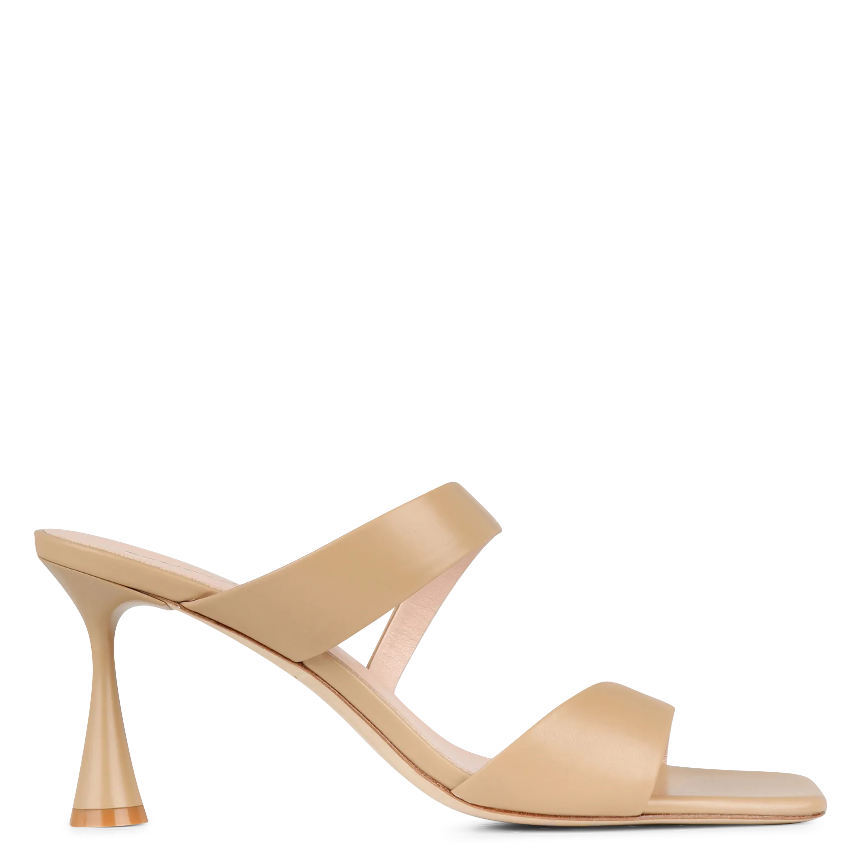 Mules hautes en cuir Beige TARA