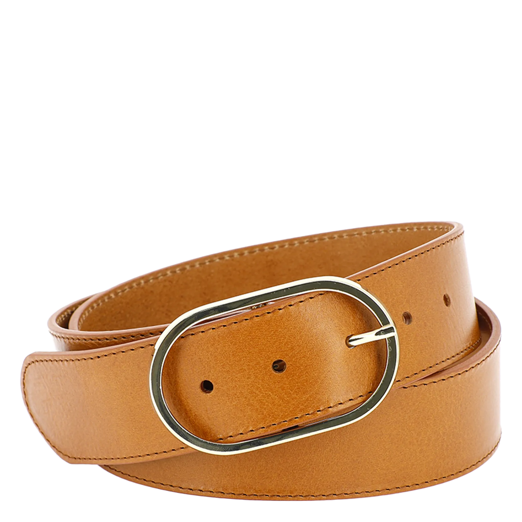 Ceinture en cuir lisse Marron LA PANAME