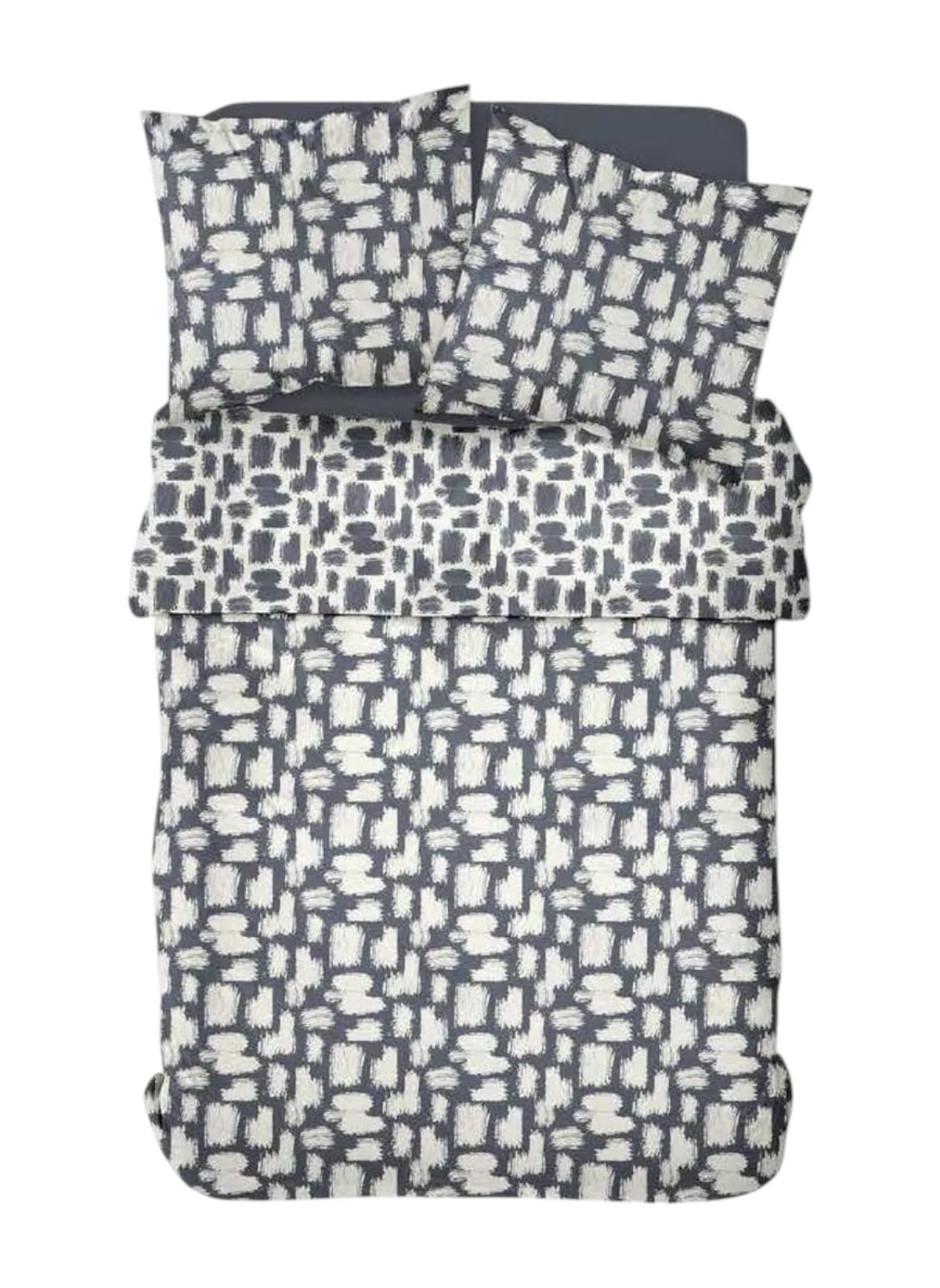 Parure de lit imprimé en coton Blanc SUNSHINE LEA